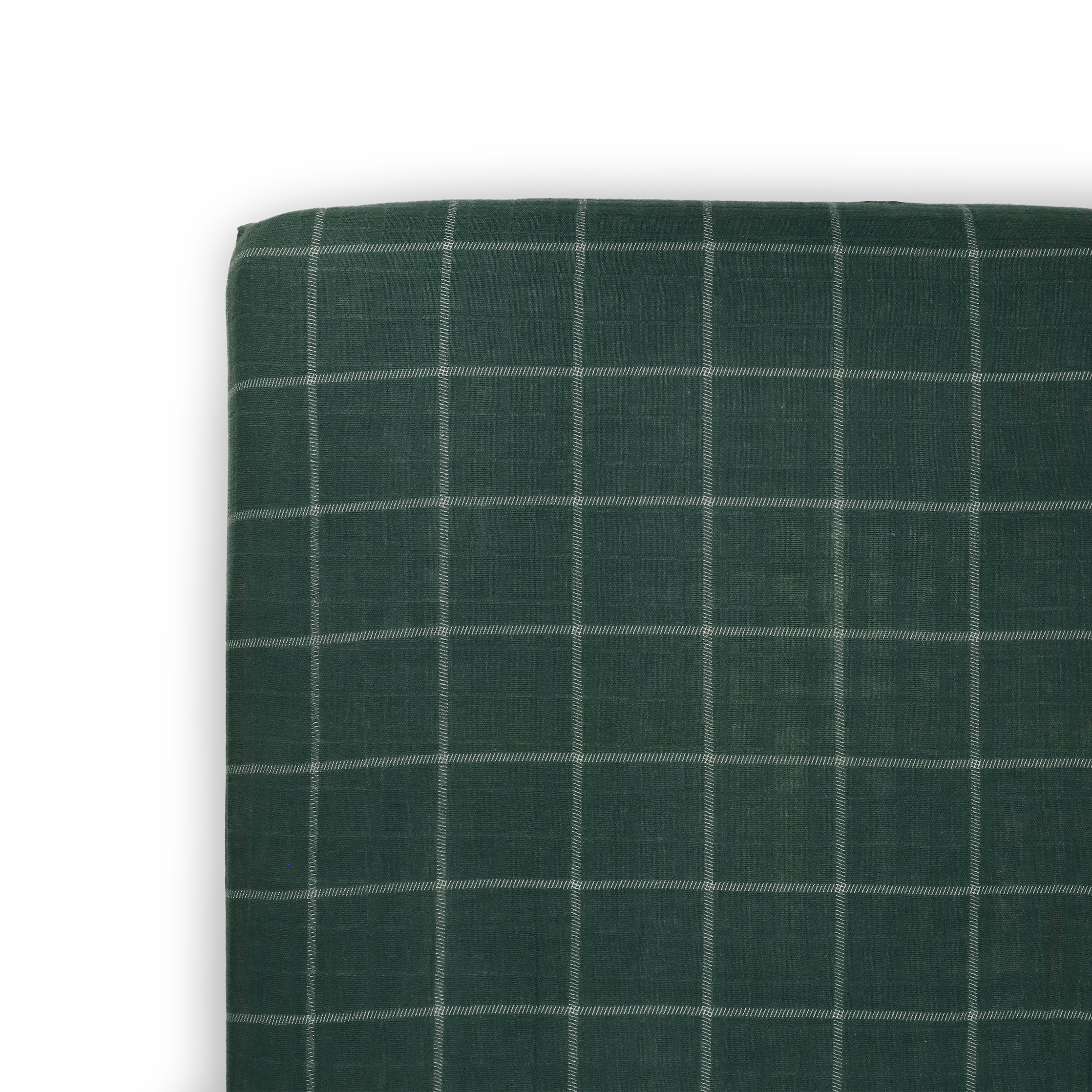 Cotton Muslin Crib Sheet - Evergreen Plaid