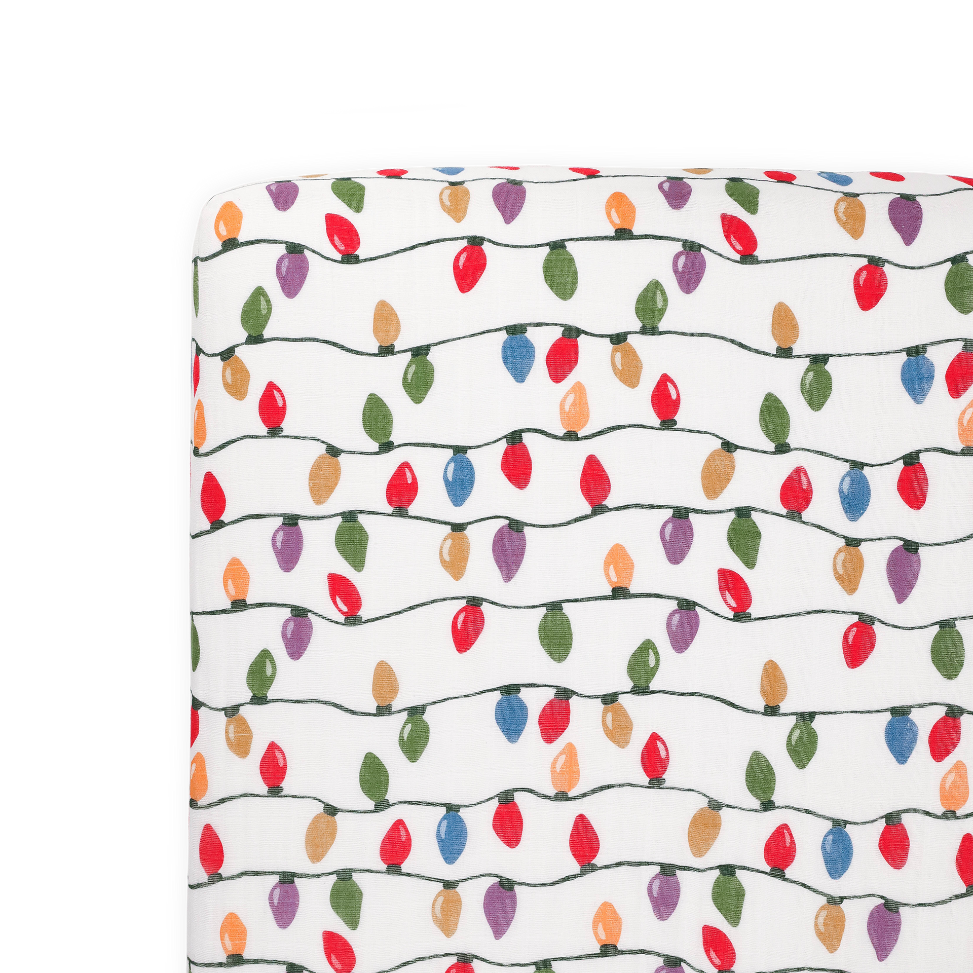 Cotton Muslin Crib Sheet Christmas Bulbs