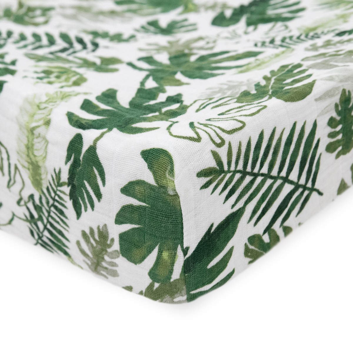 Cotton Muslin Changing Pad Cover Tropical Leaf Little Unicorn USA