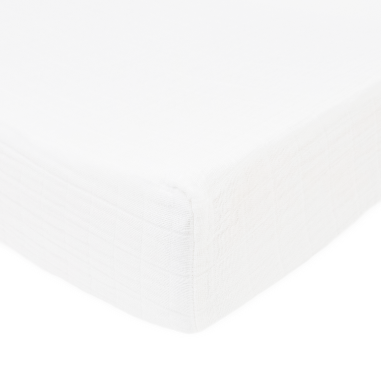 Cotton Muslin Changing Pad Cover White Little Unicorn USA