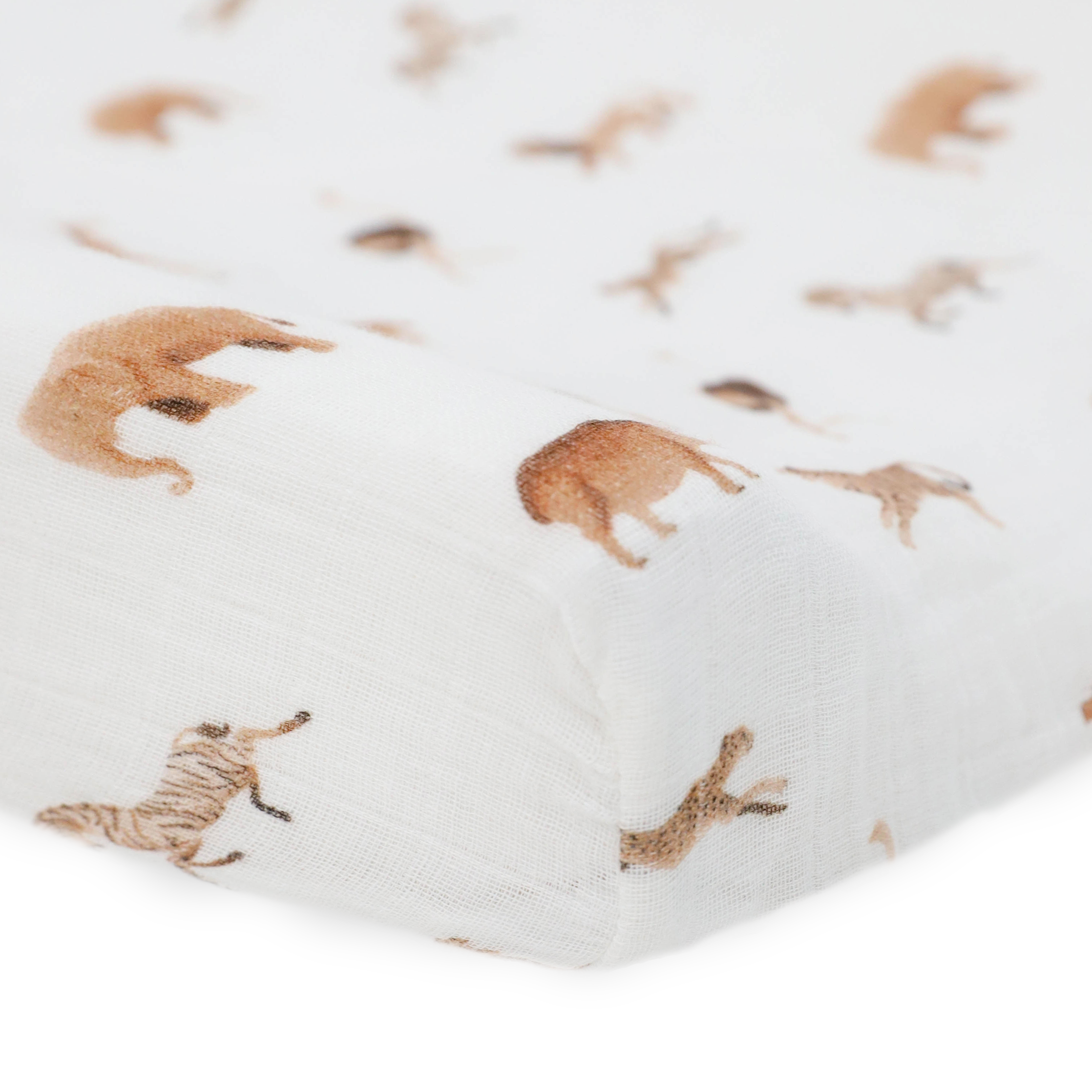 Organic Cotton Muslin Changing Pad Cover - Animal Crackers