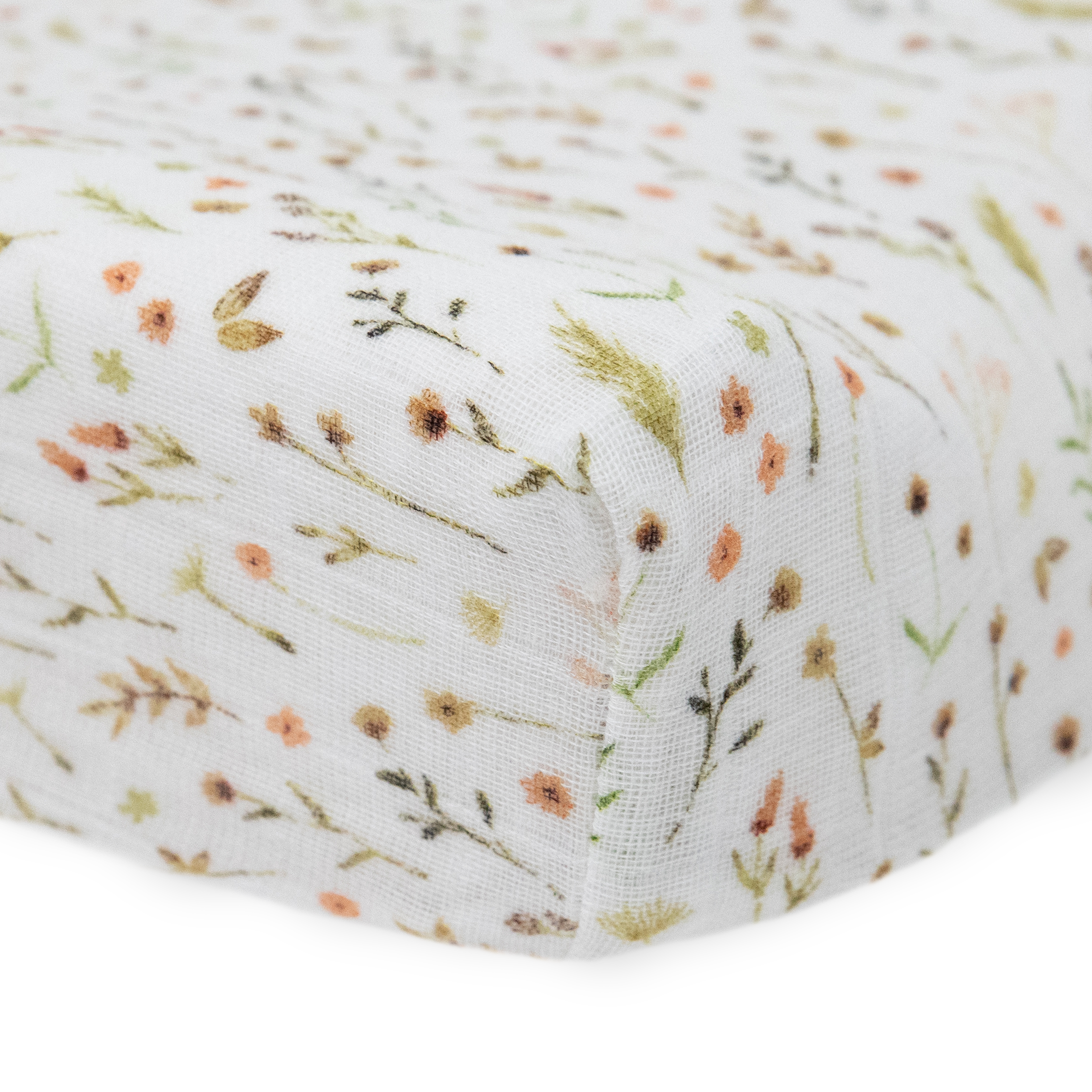 Organic Cotton Muslin Changing Pad Cover - Floral Field