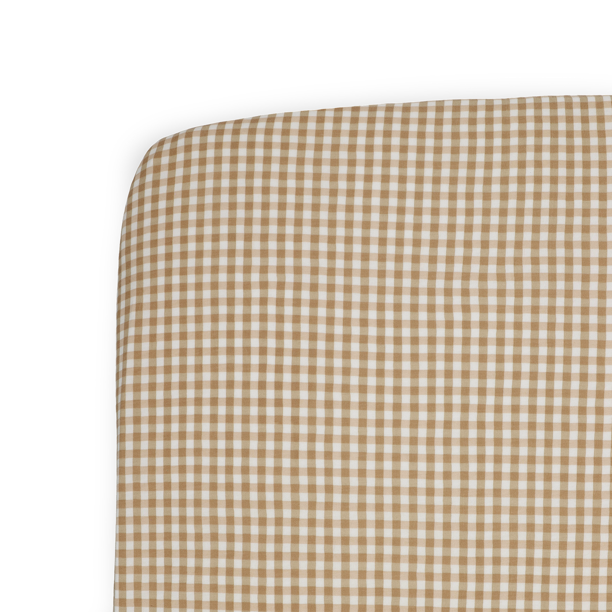 Stretch Knit Crib Sheet - Cinnamon Gingham