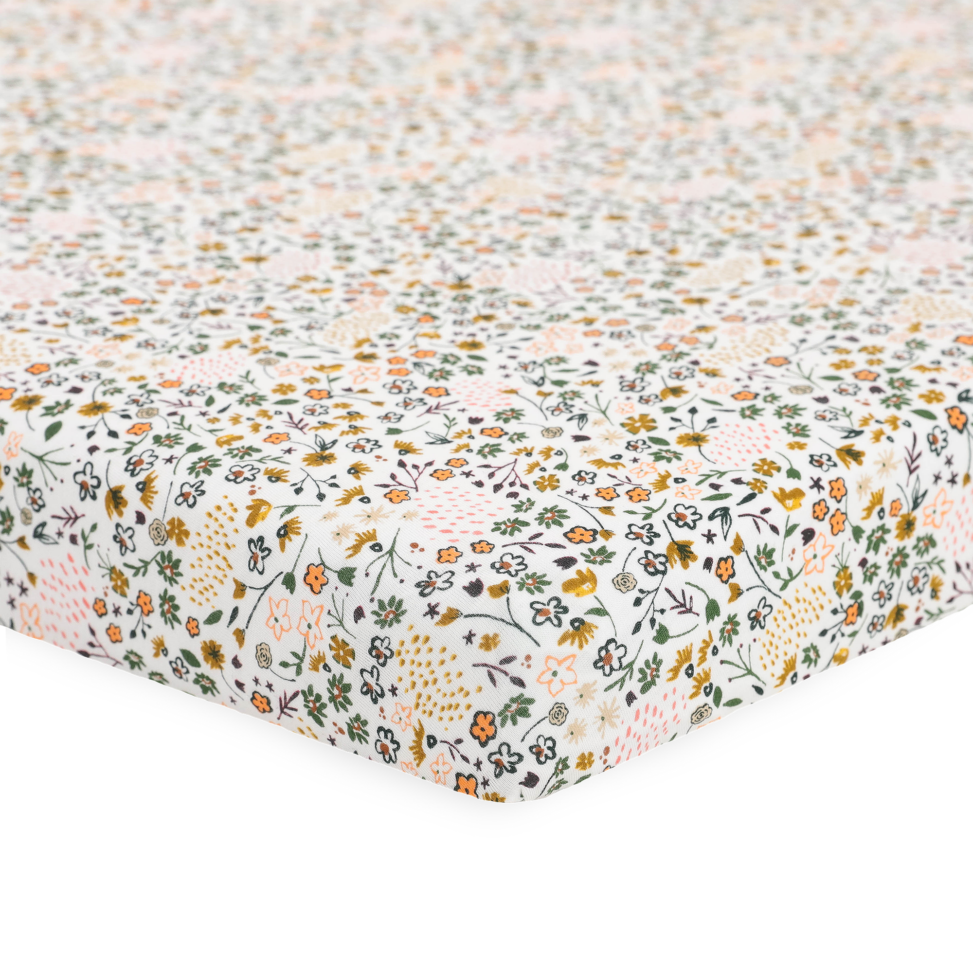Stretch Knit Mini Crib Sheet - Pressed Petals