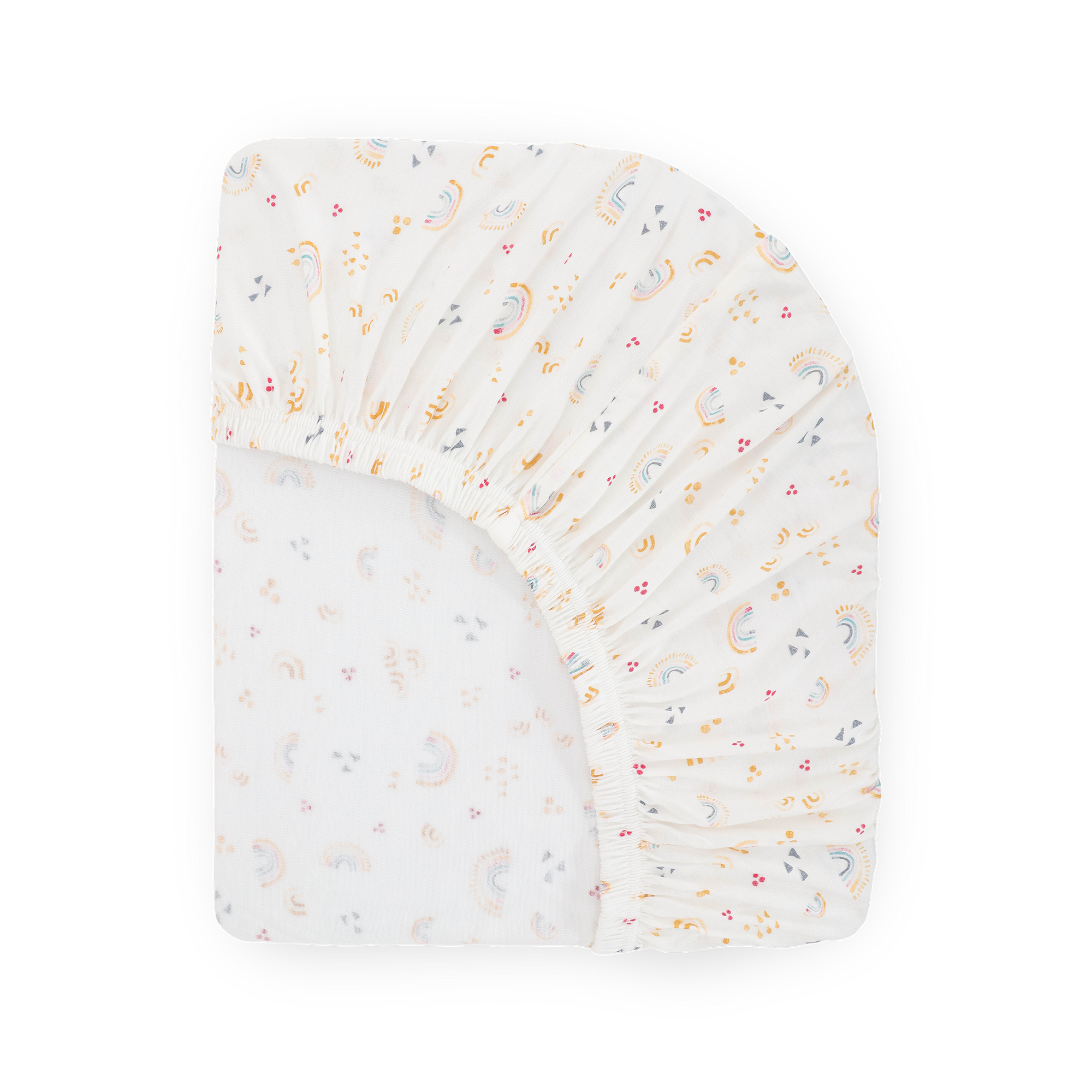 Stretch Knit Mini Crib Sheet - Rainbows