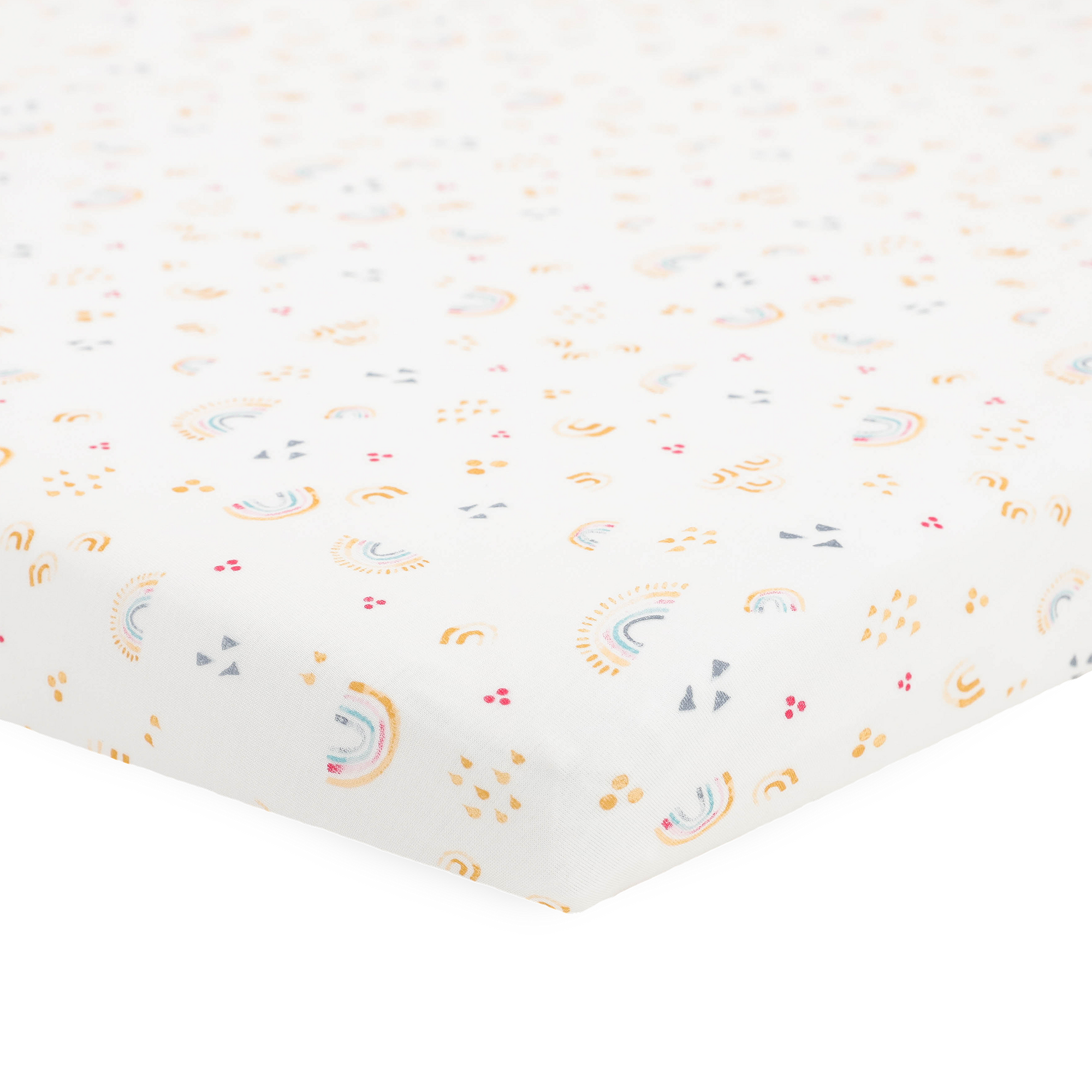 Stretch Knit Mini Crib Sheet - Rainbows