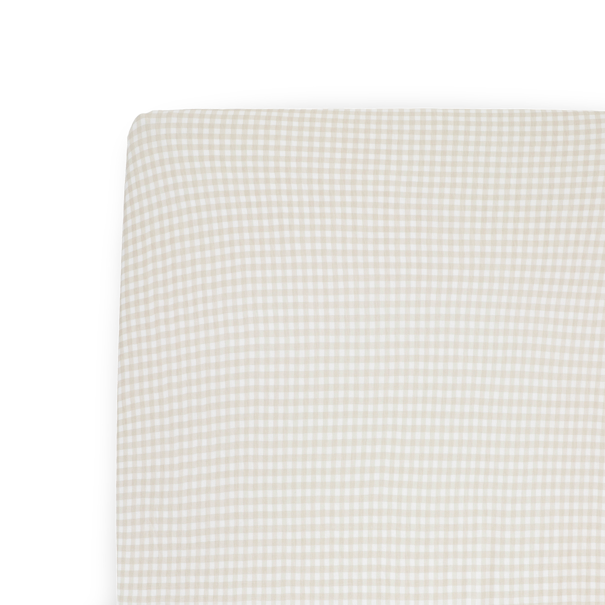 Stretch Knit Mini Crib Sheet - Tan Gingham
