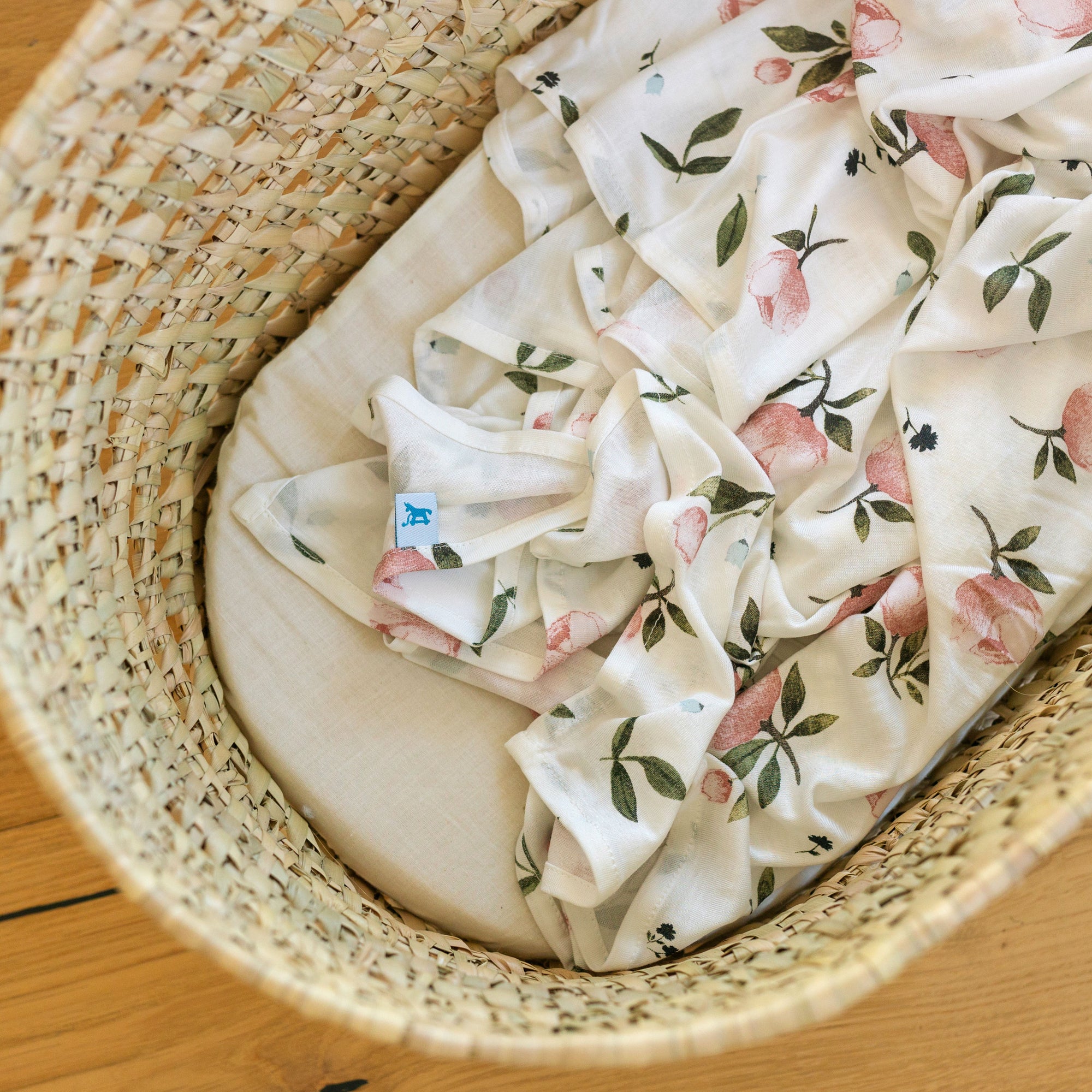 Stretch Knit Swaddle Blanket - Watercolor Rose