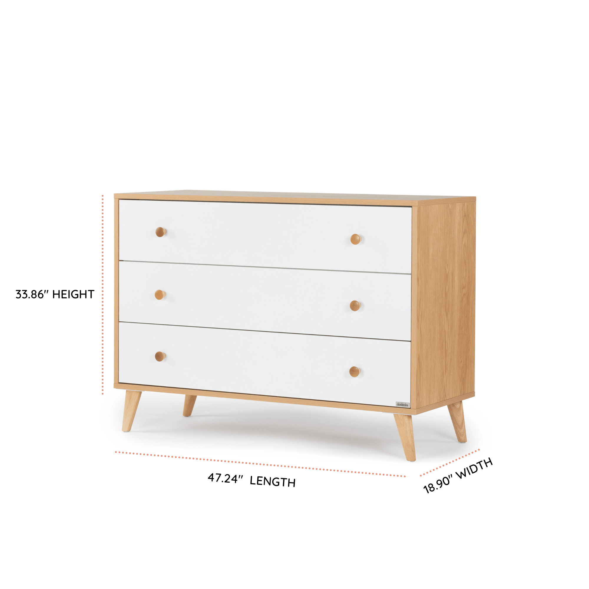 dresser 3 drawer Atten 3-Drawer Tall 15.7 inches deep Norah Dresser - Croft House