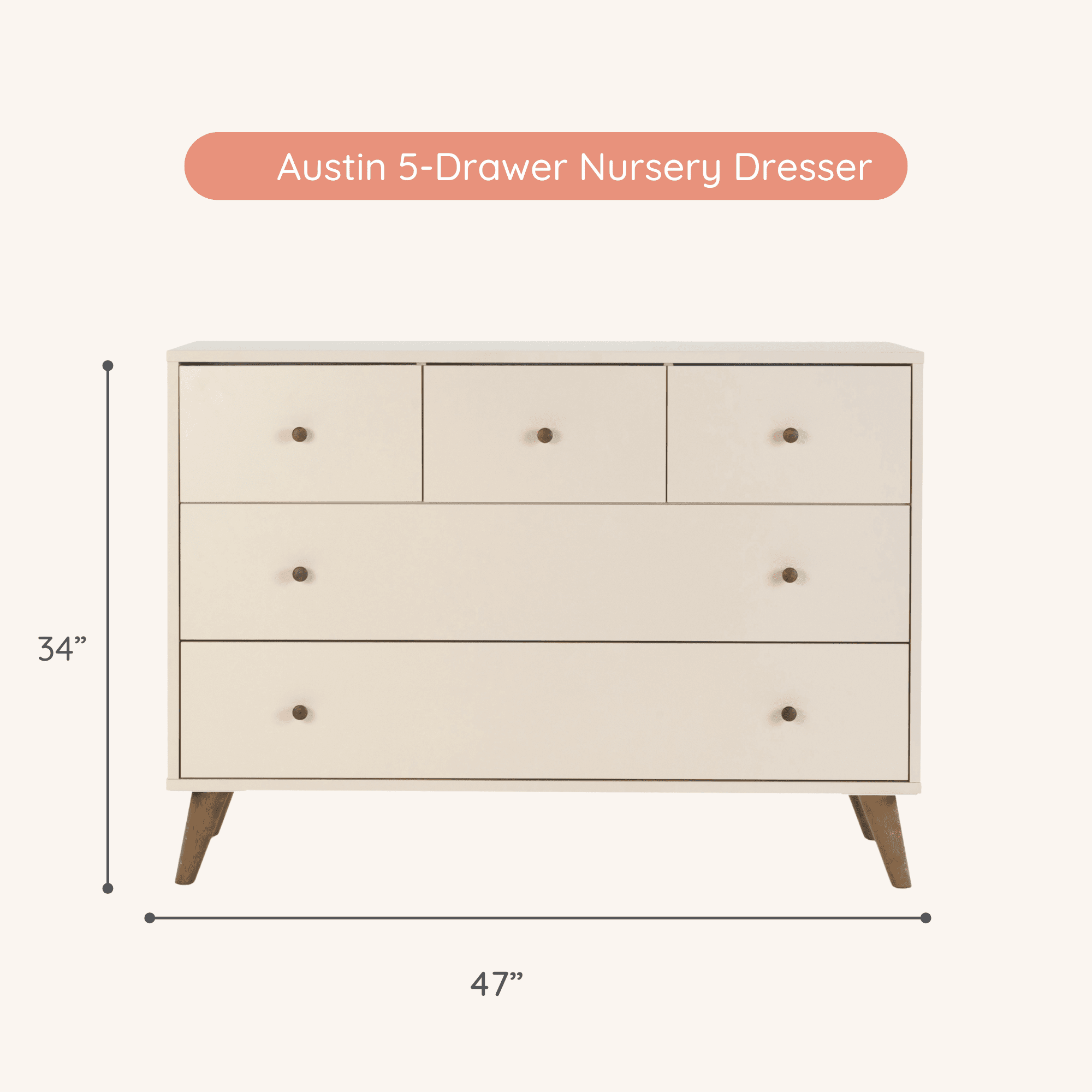 dadada Baby Austin 5-Drawer Nursery Dresser