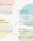 dadada Baby Bliss 4-in-1 Convertible Crib