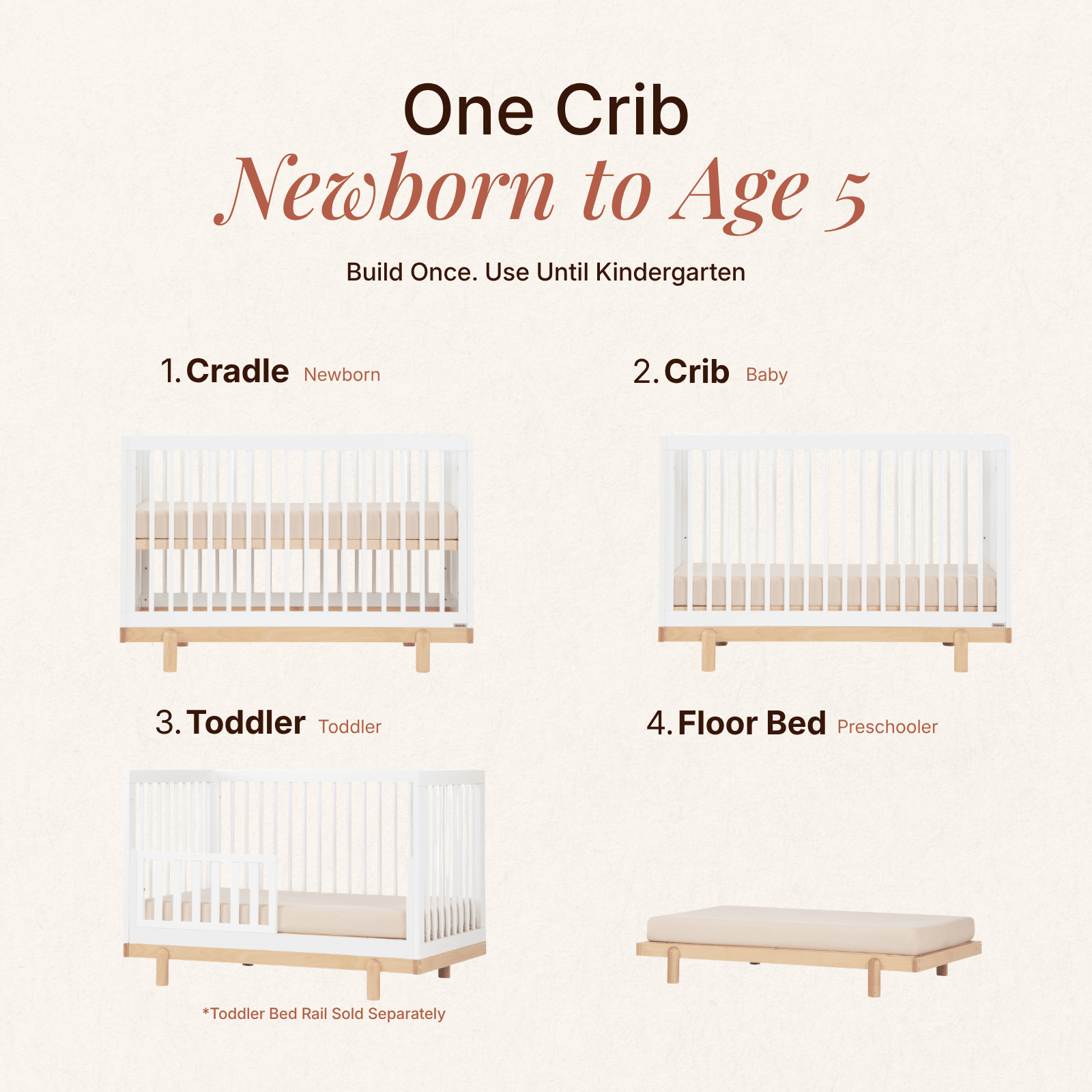 dadada Baby Bliss 4-in-1 Convertible Crib