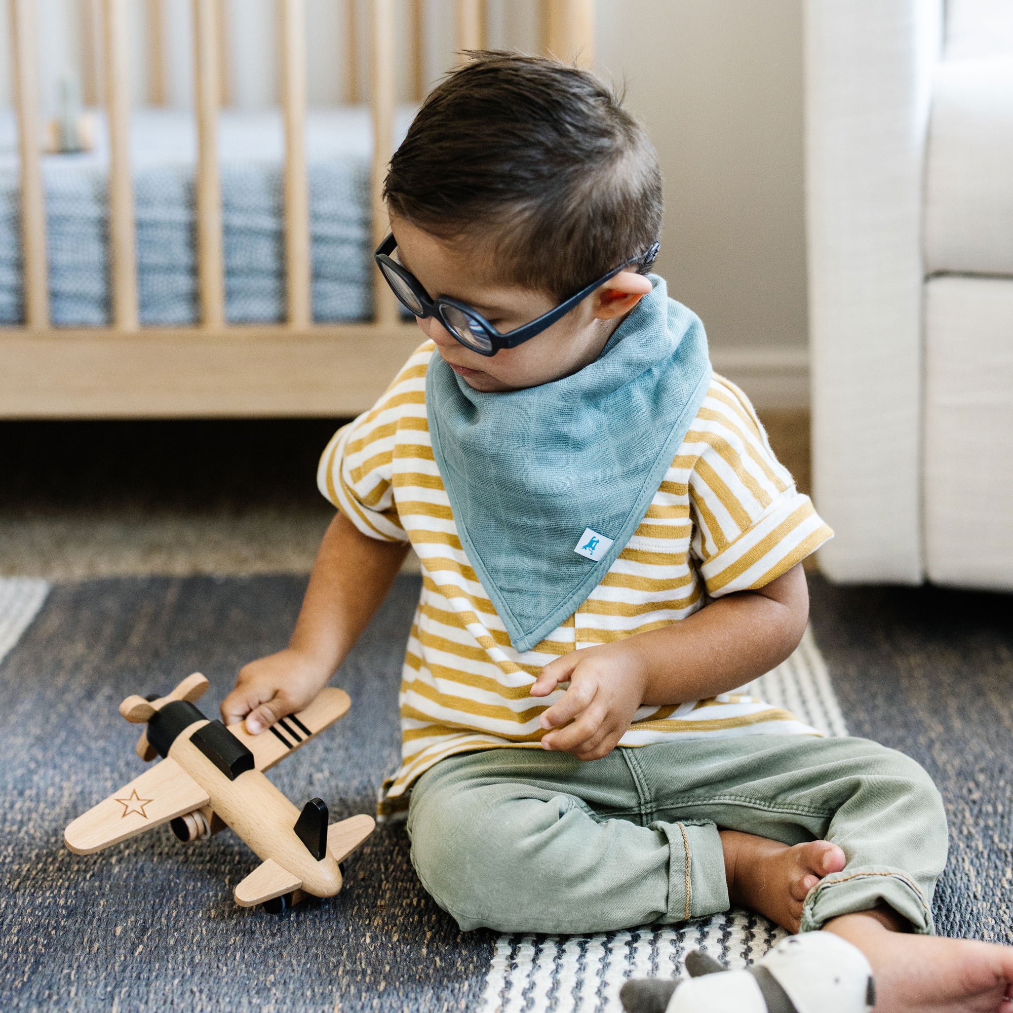 Cotton Muslin + Fleece Bandana Bib 4 Pack - Woof