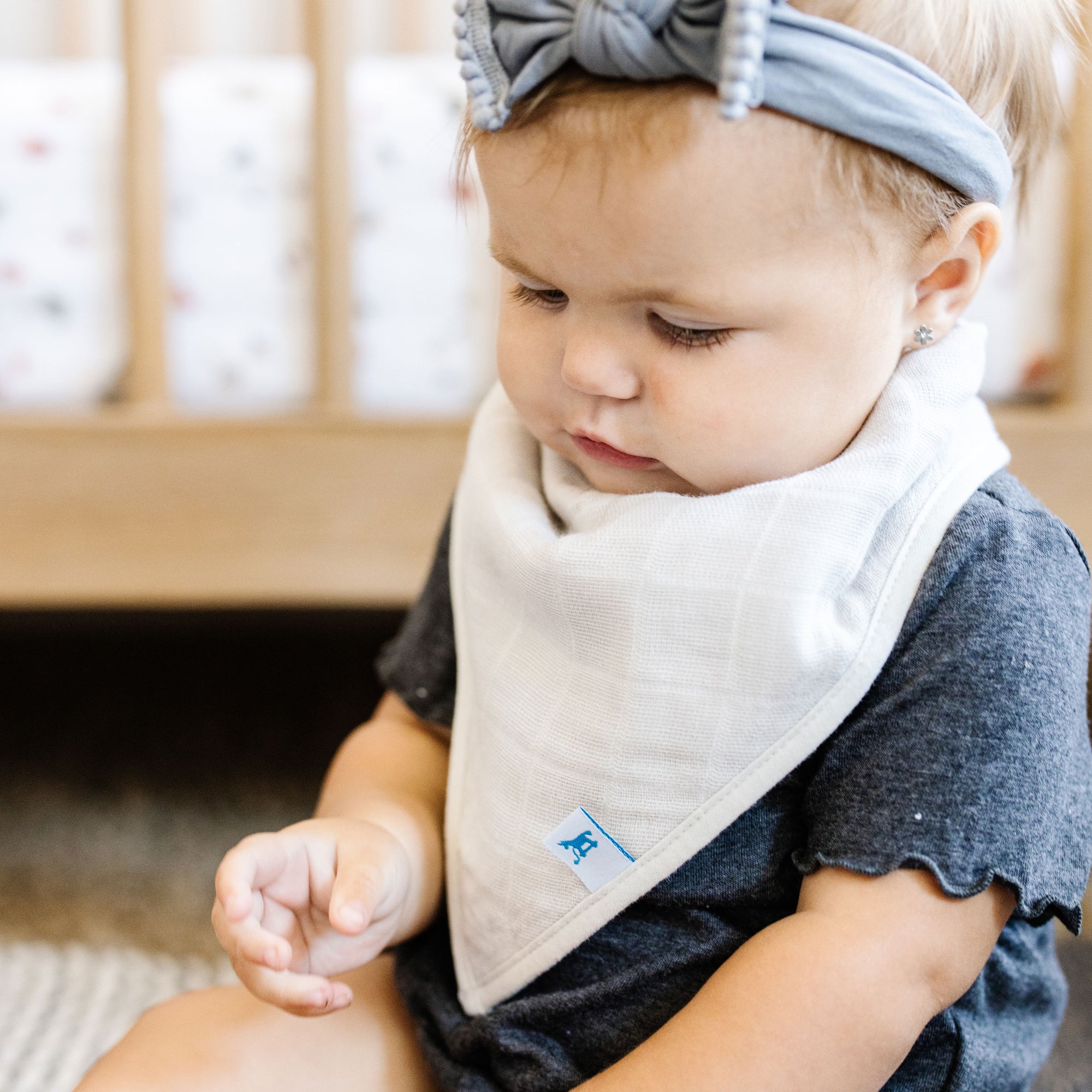 Cotton Muslin + Fleece Bandana Bib 4 Pack - Sea