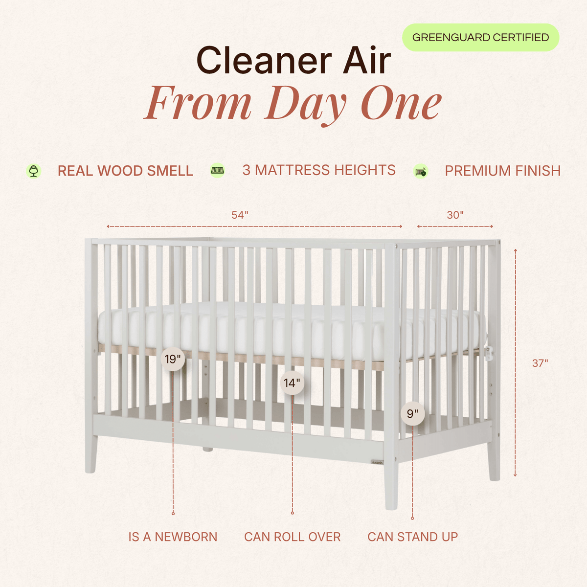 dadada Baby LaLa 3-in-1 Convertible Crib