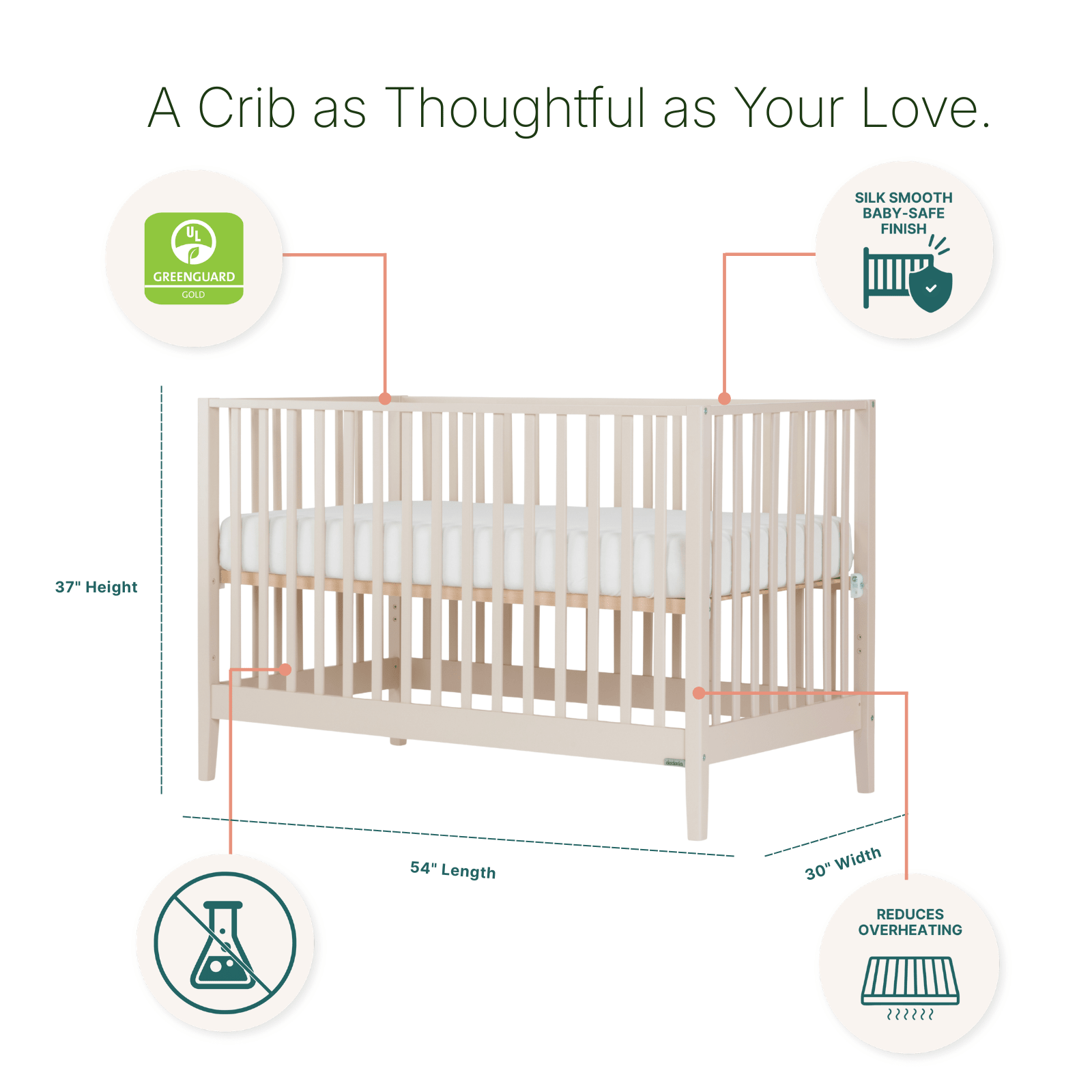 dadada Baby LaLa 3-in-1 Convertible Crib