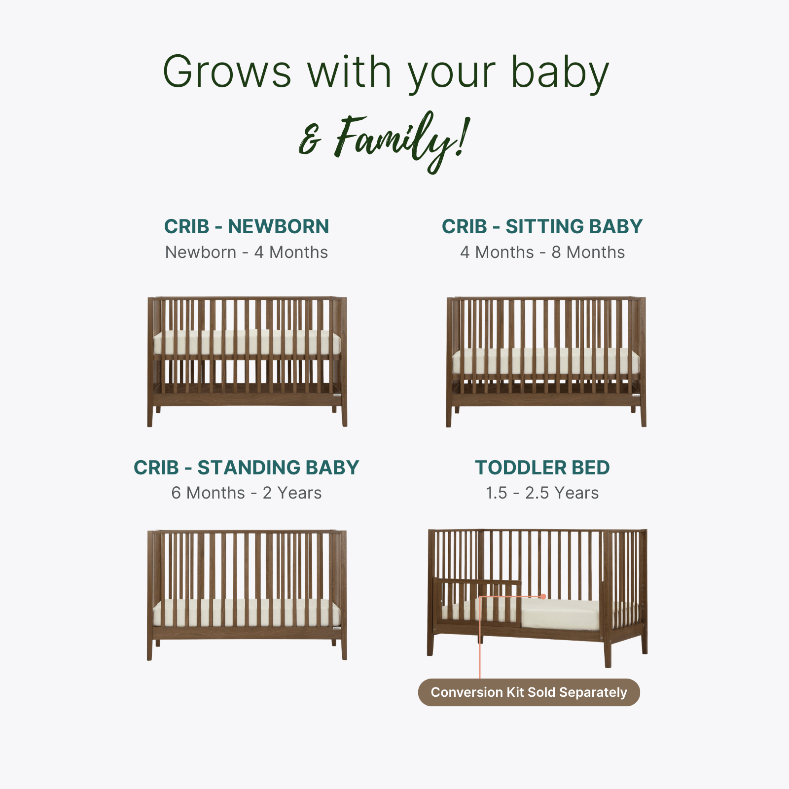 dadada Baby LaLa 3-in-1 Convertible Crib