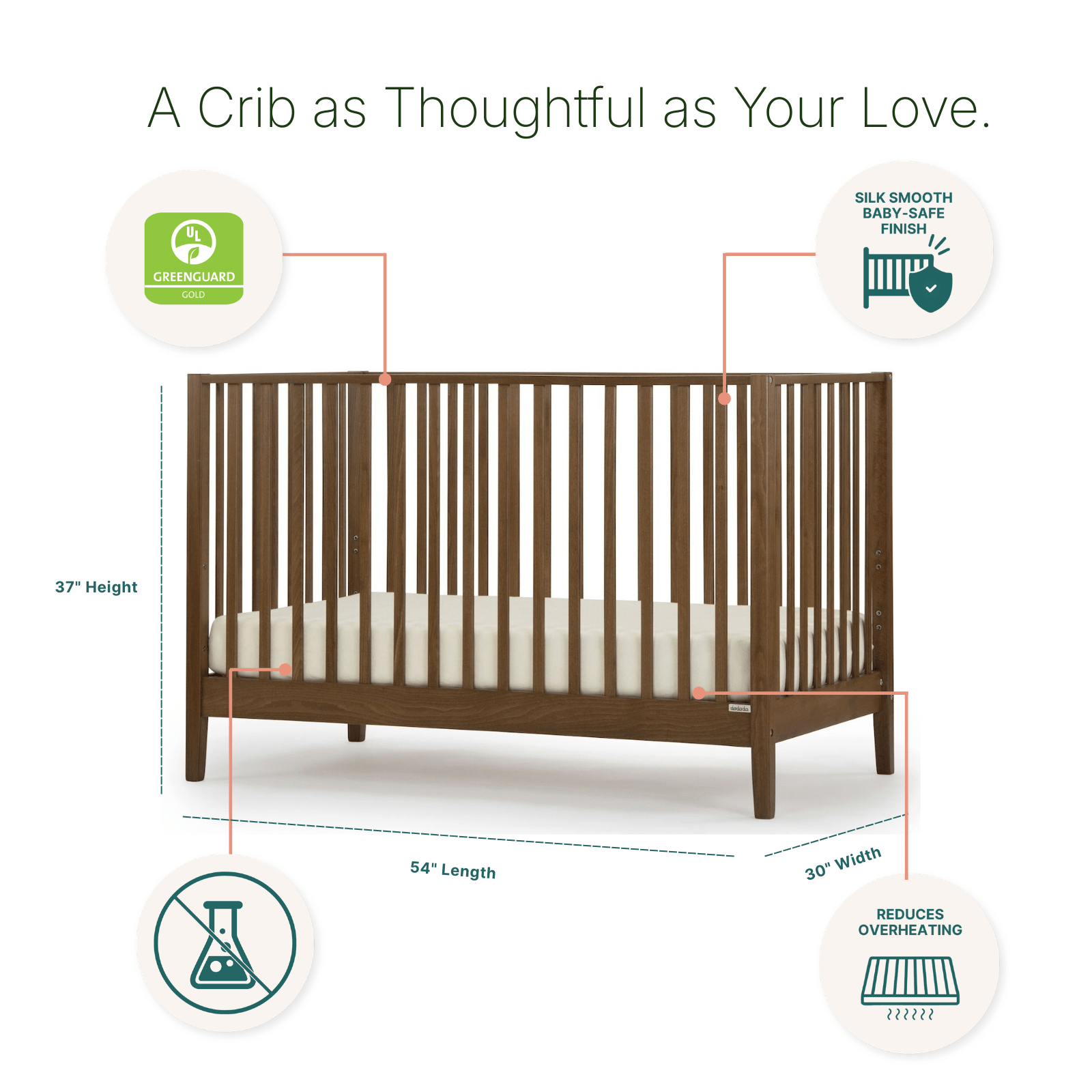dadada Baby LaLa 3-in-1 Convertible Crib