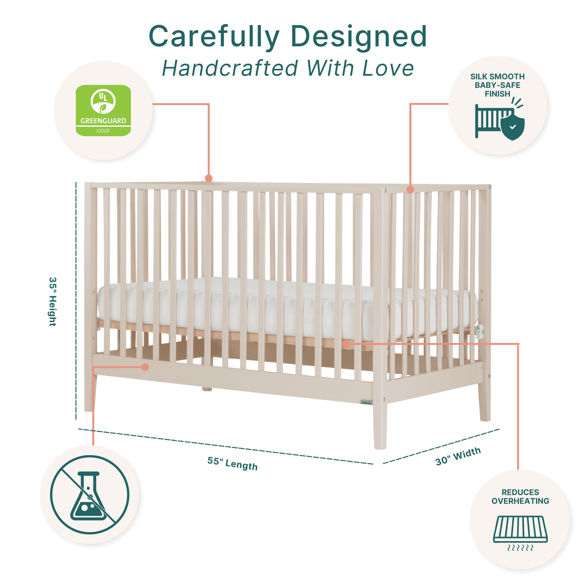 dadada Baby LaLa 3-in-1 Convertible Crib