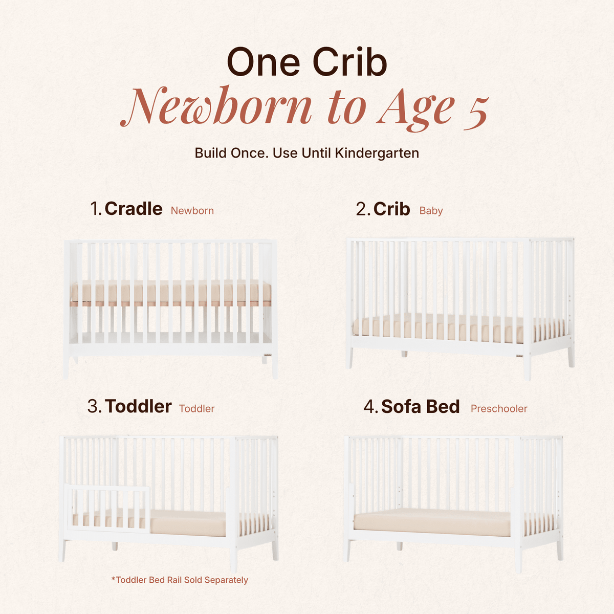 dadada Baby LaLa 3-in-1 Convertible Crib