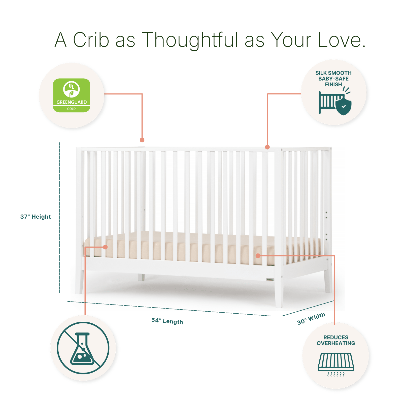 dadada Baby LaLa 3-in-1 Convertible Crib