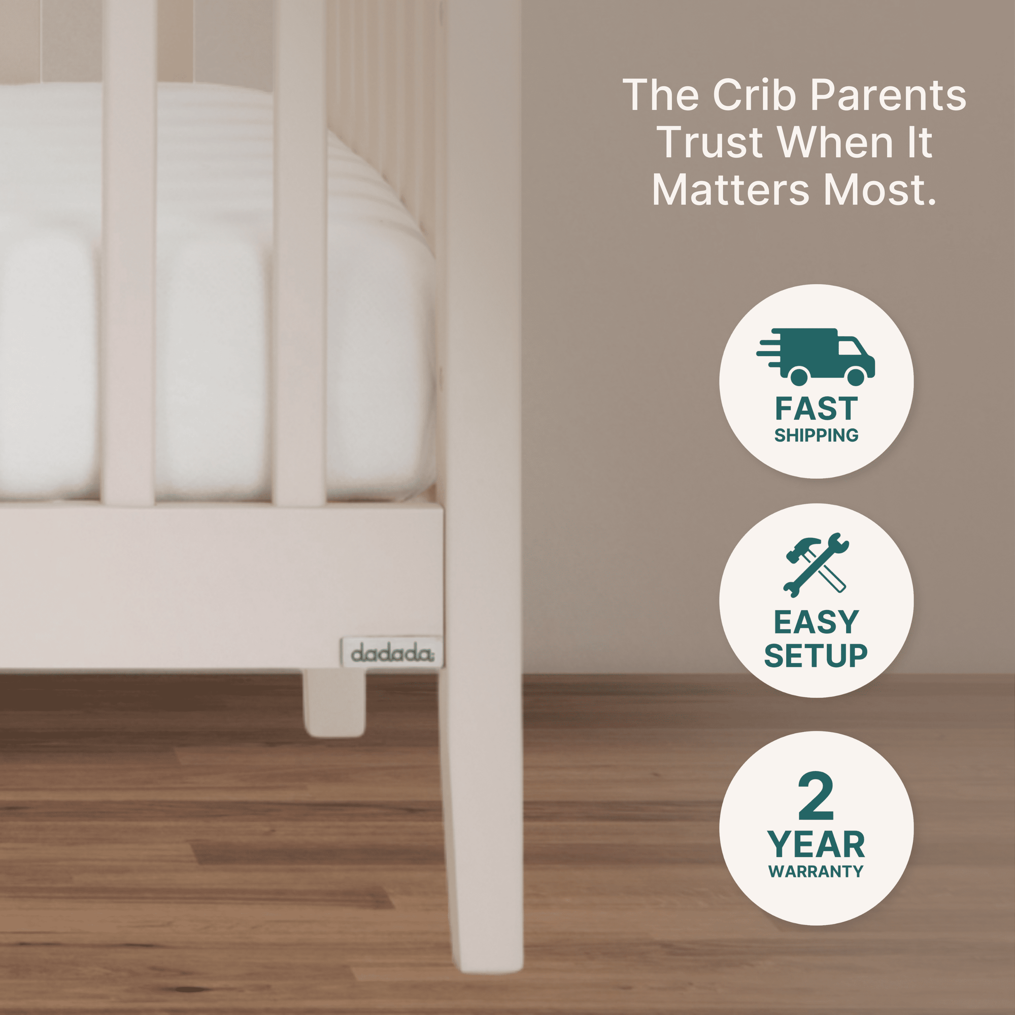 dadada Baby LaLa 3-in-1 Convertible Crib