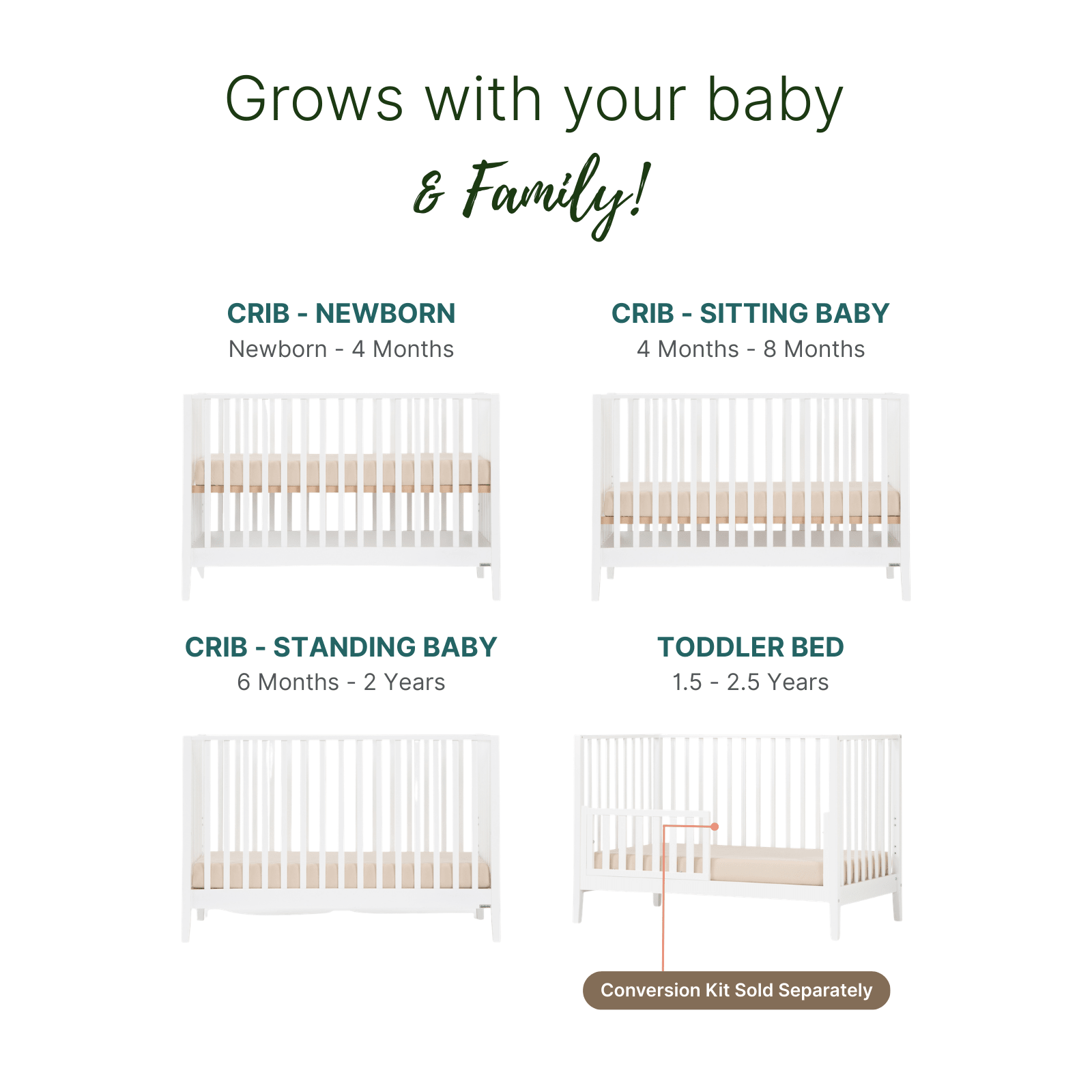 dadada Baby LaLa 3-in-1 Convertible Crib