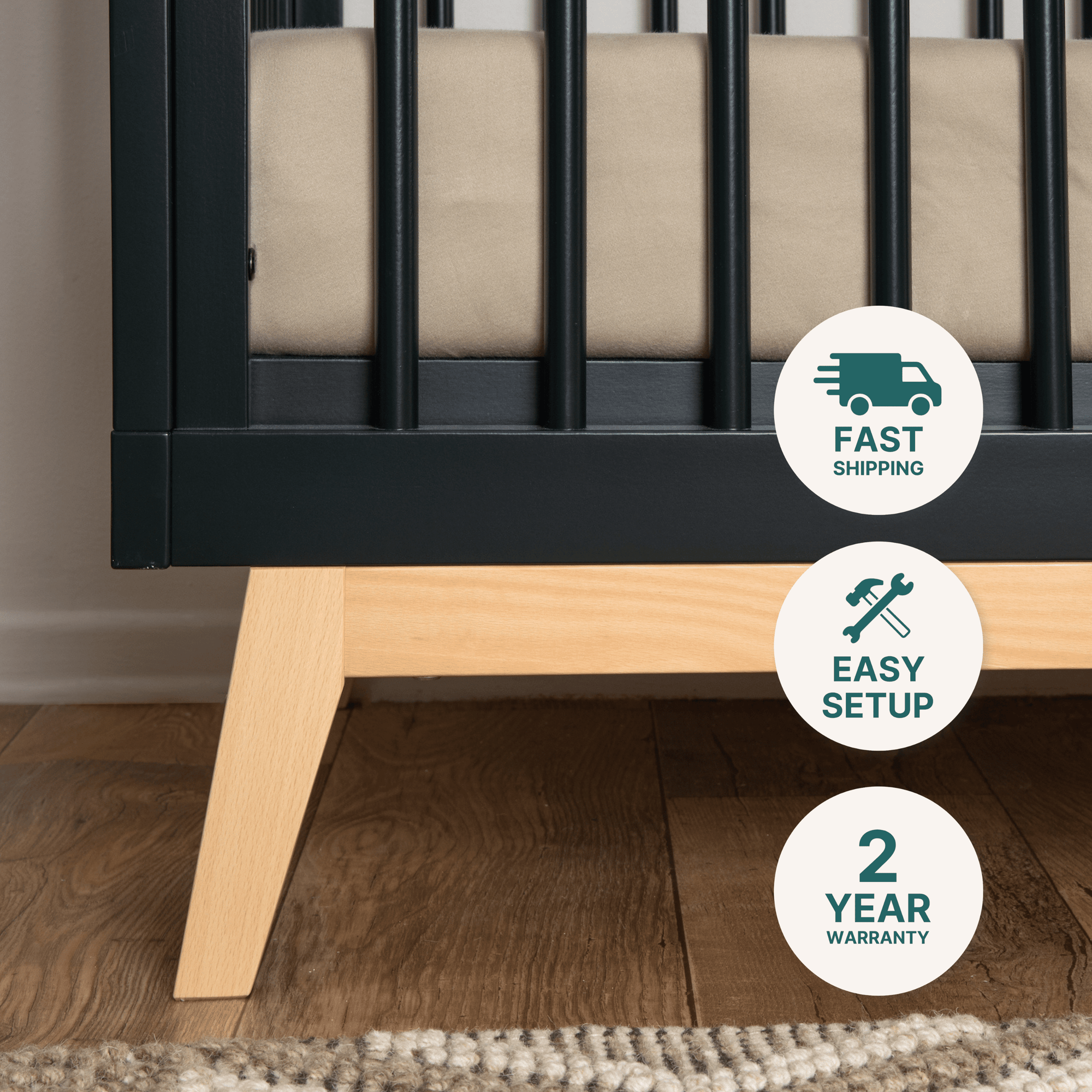 dadada Baby Soho 3-in-1 Convertible Crib