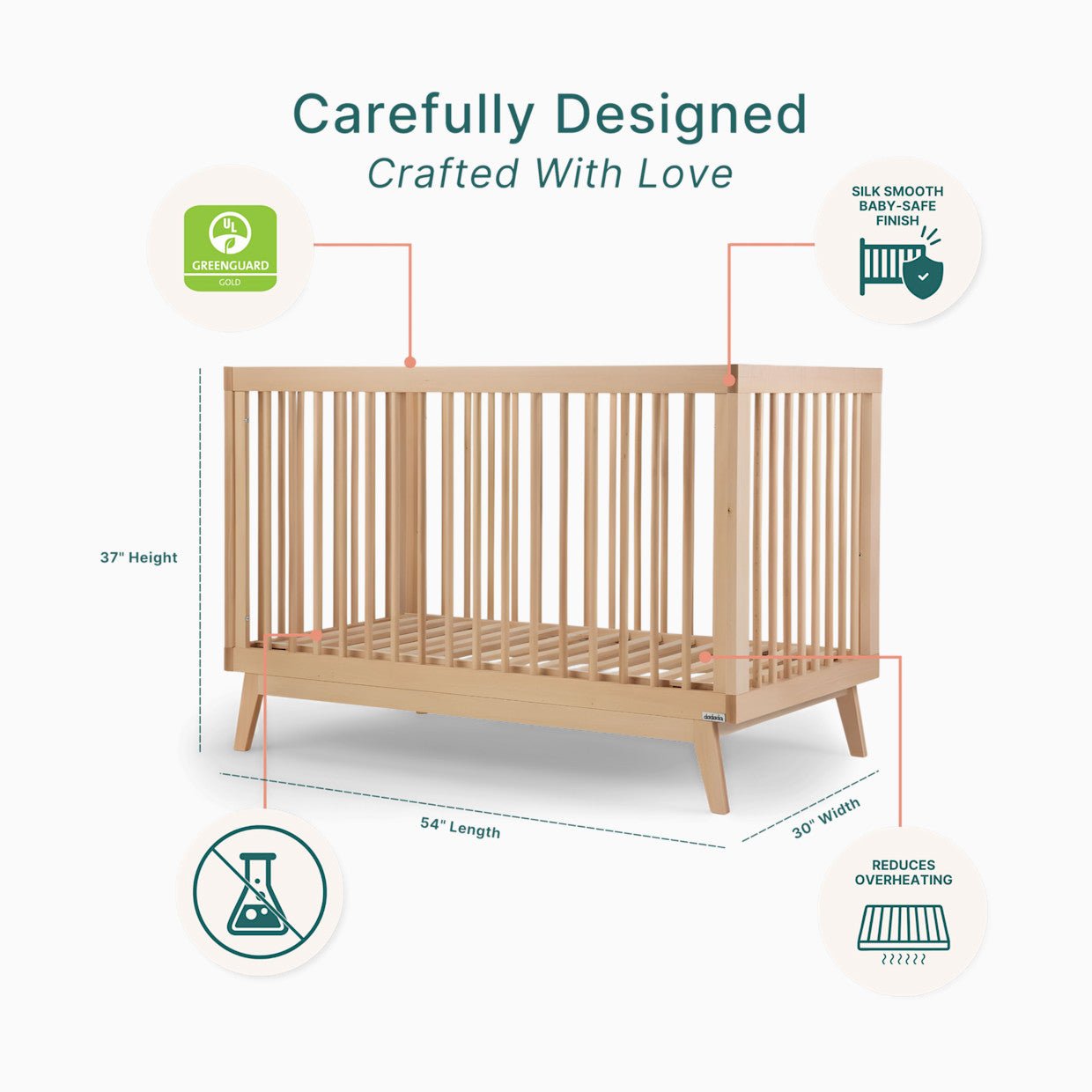 dadada Baby Soho 3-in-1 Convertible Crib