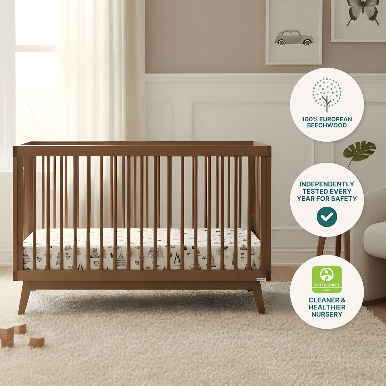 dadada Baby Soho 3-in-1 Convertible Crib