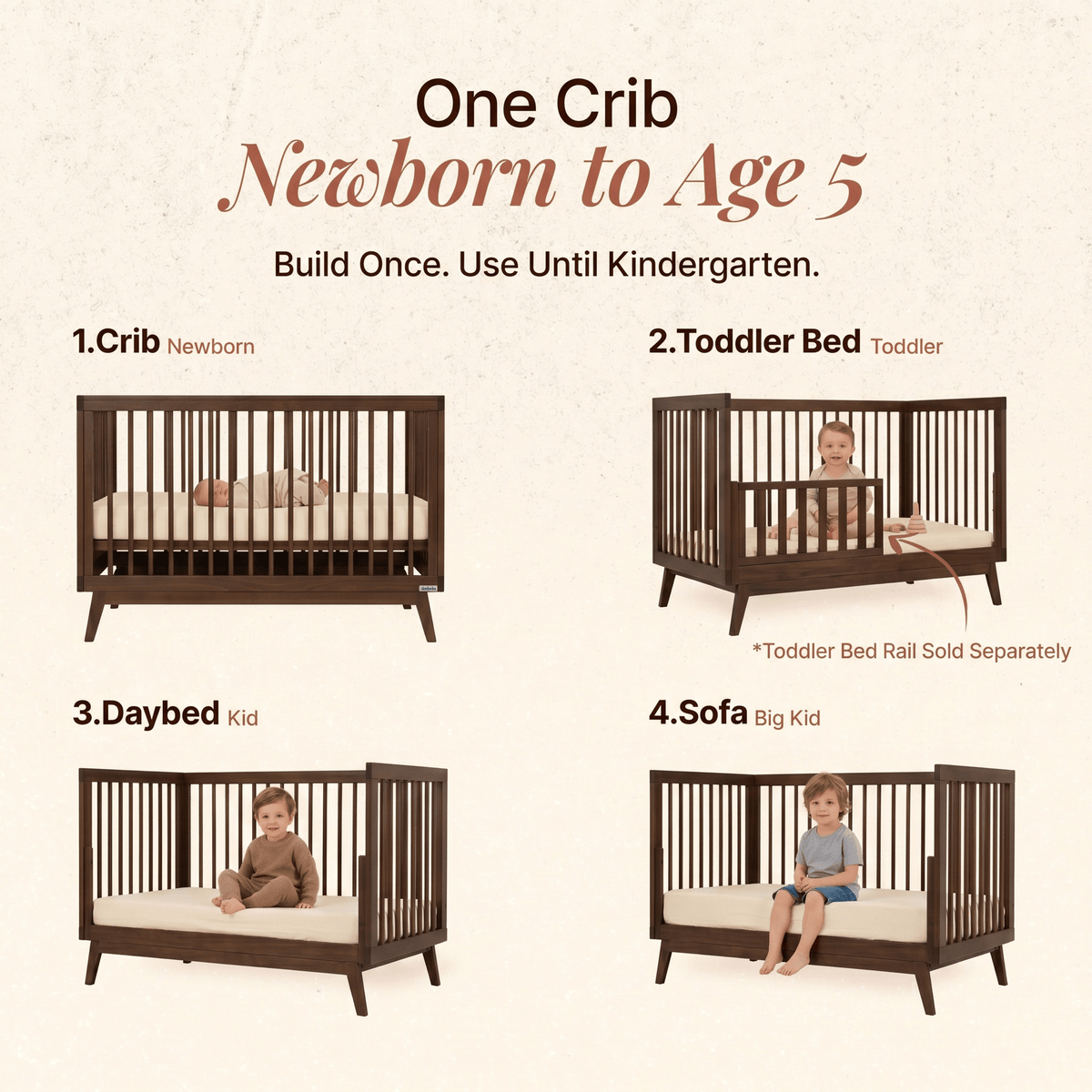 dadada Baby Soho 3-in-1 Convertible Crib