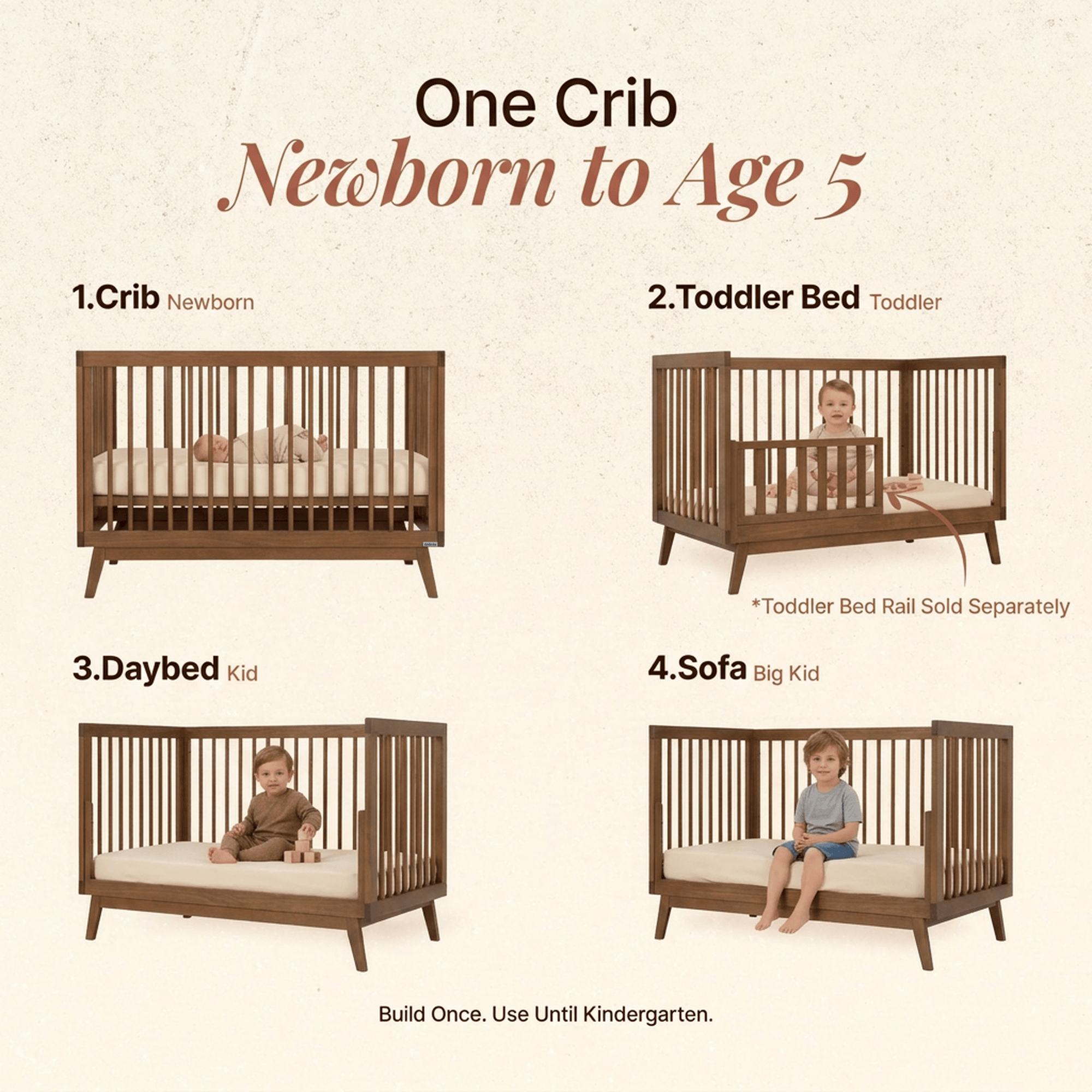 dadada Baby Soho 3-in-1 Convertible Crib