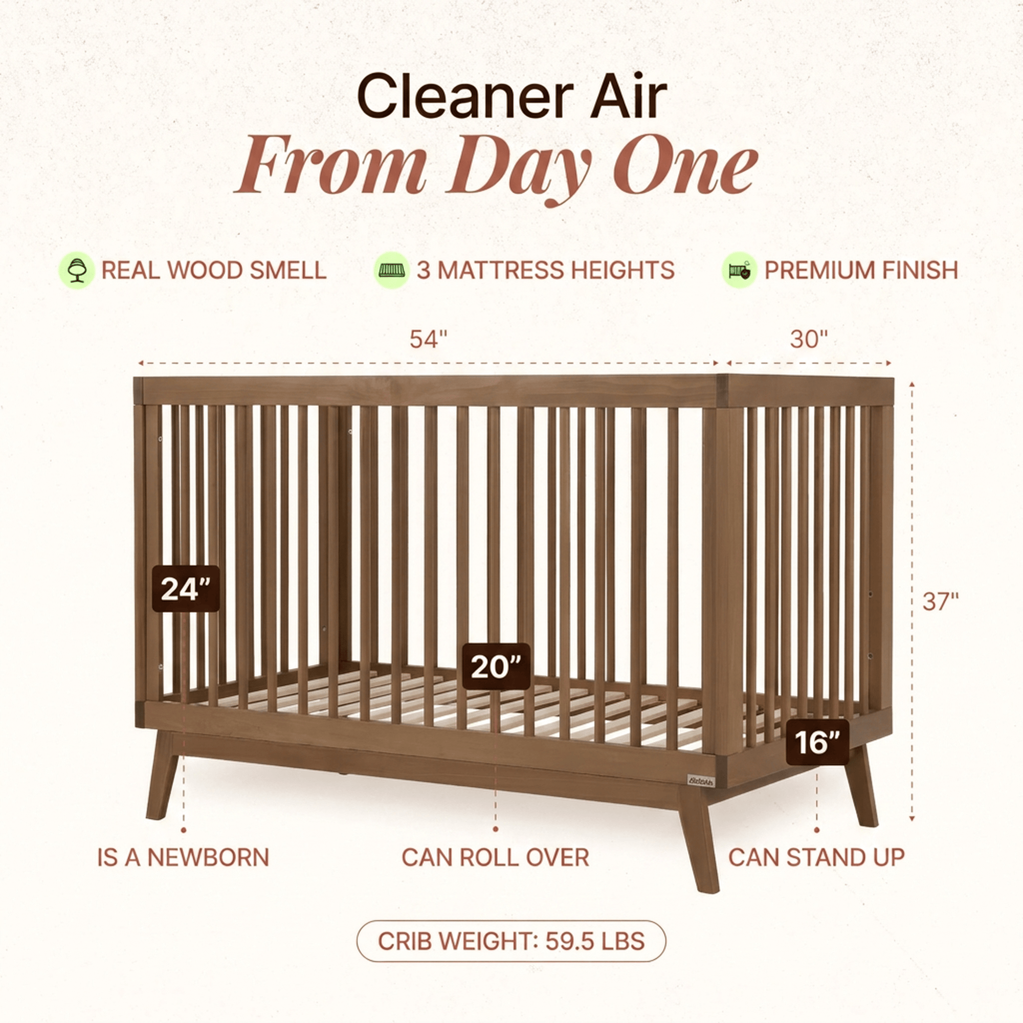 dadada Baby Soho 3-in-1 Convertible Crib