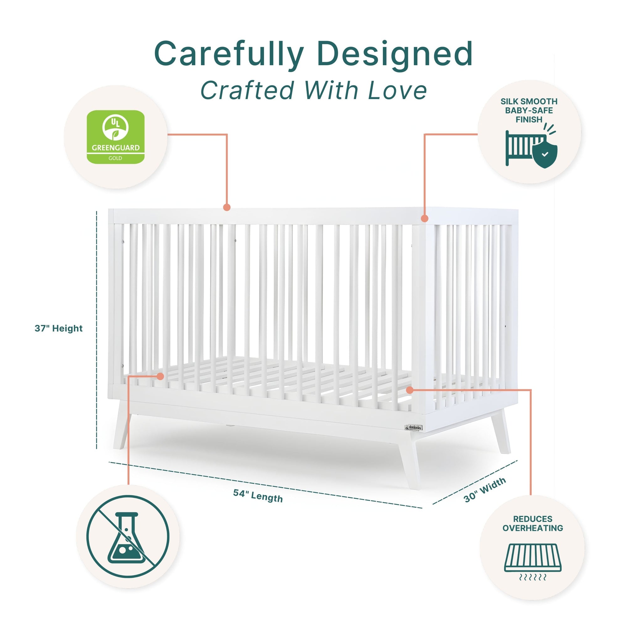 dadada Baby Soho 3-in-1 Convertible Crib