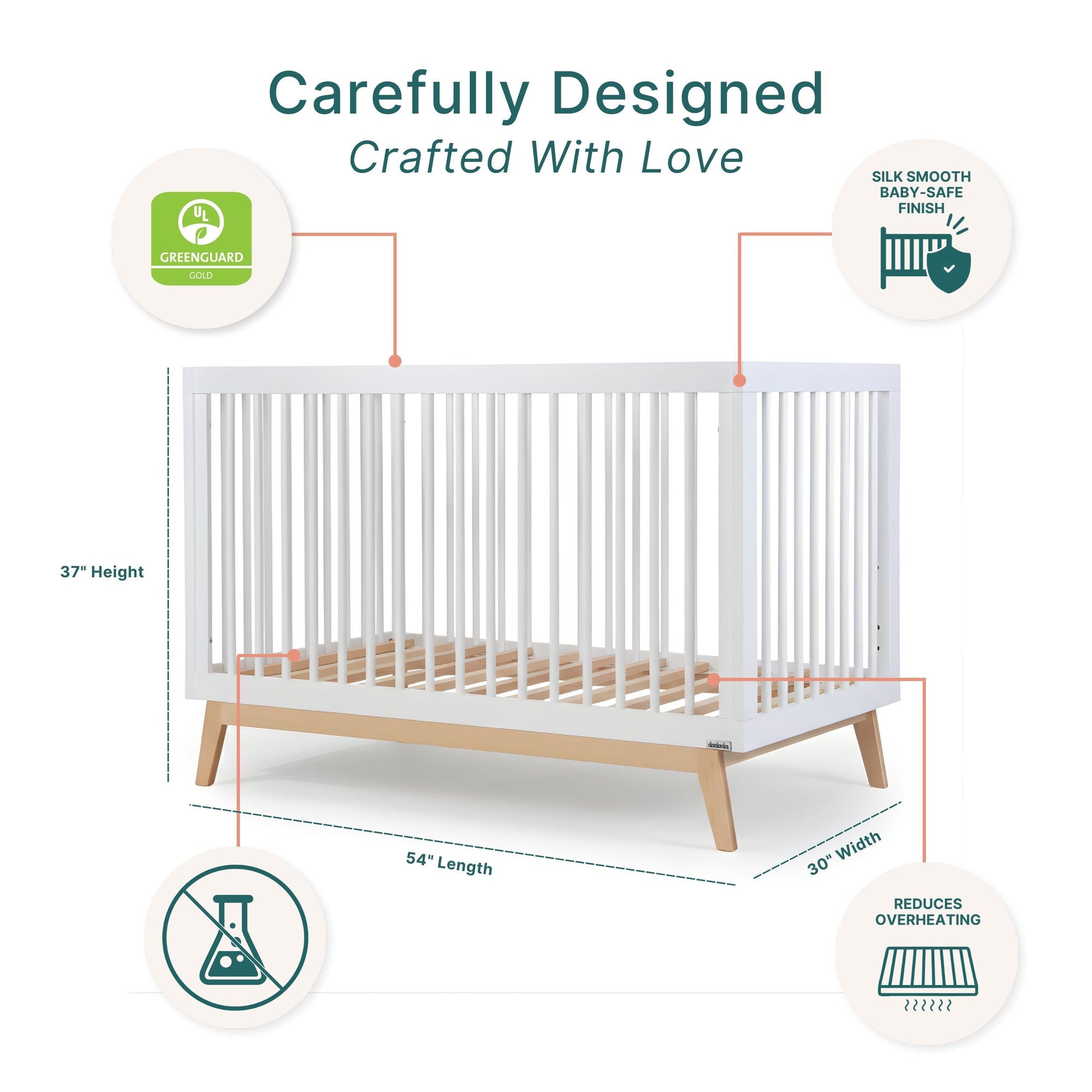 dadada Baby Soho 3-in-1 Convertible Crib