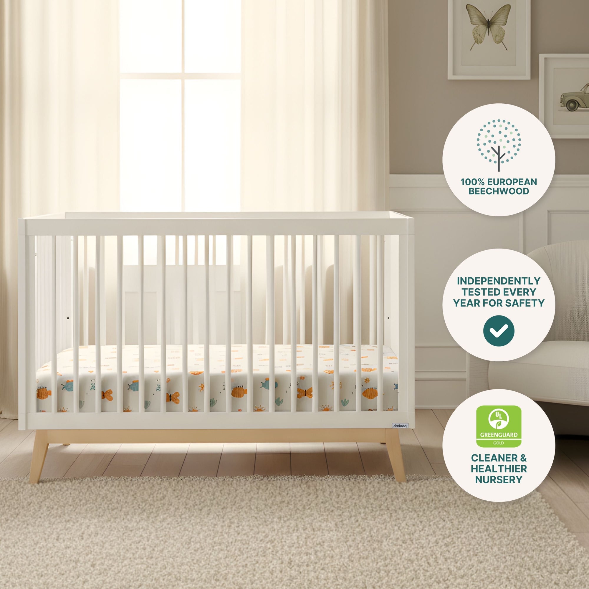 dadada Baby Soho 3-in-1 Convertible Crib