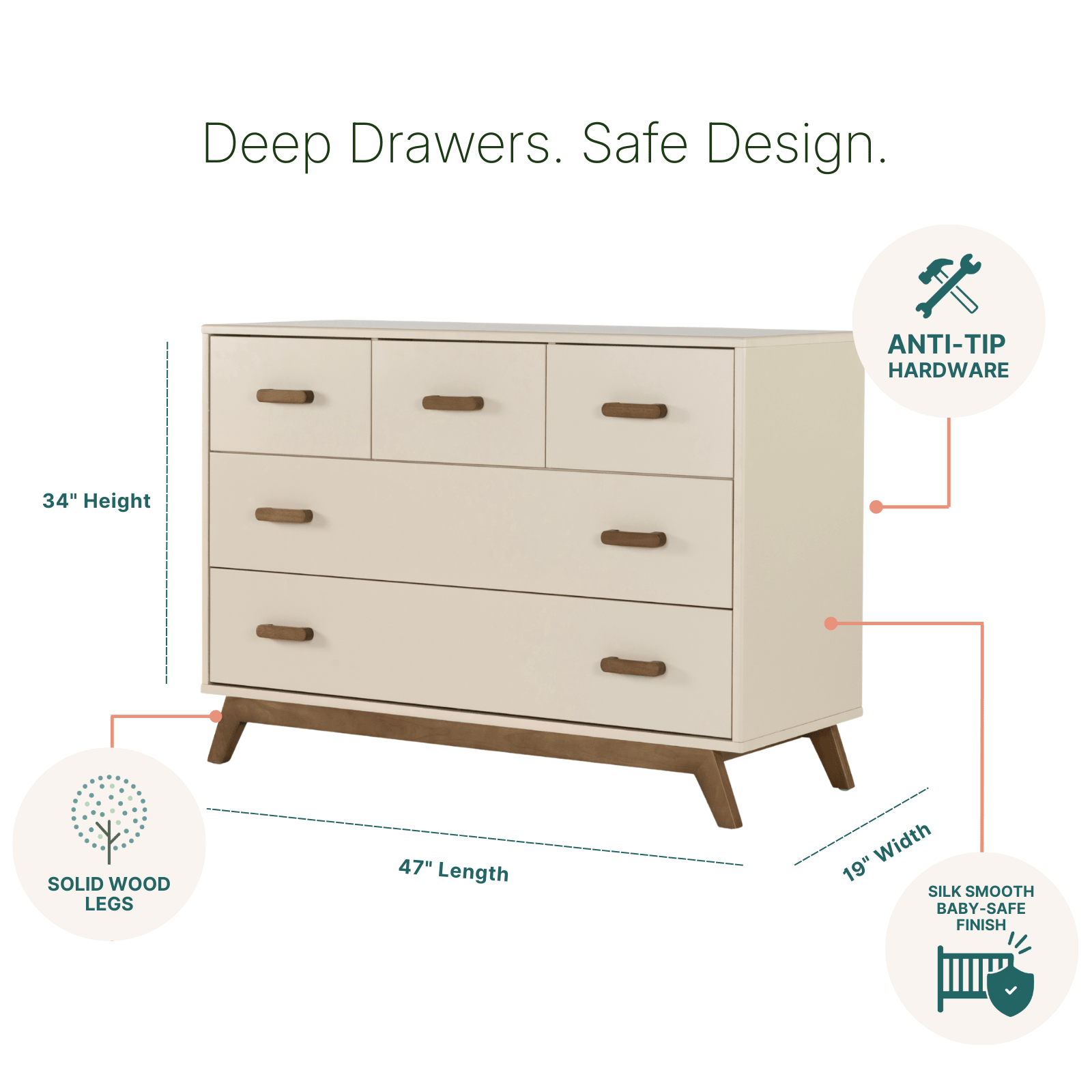 dadada Baby Soho 5-Drawer Nursery Dresser