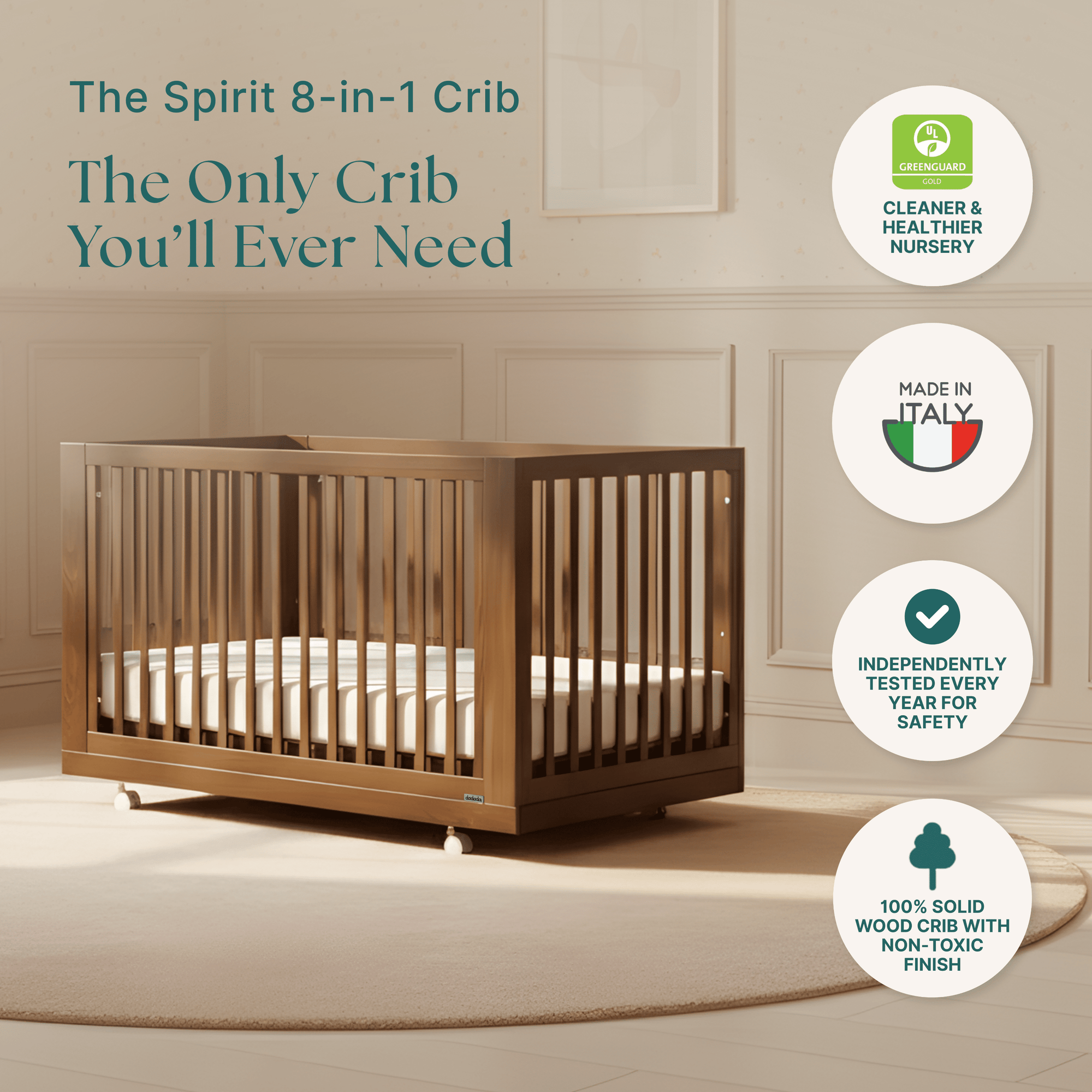 dadada Baby Spirit 8-in-1 Convertible Crib