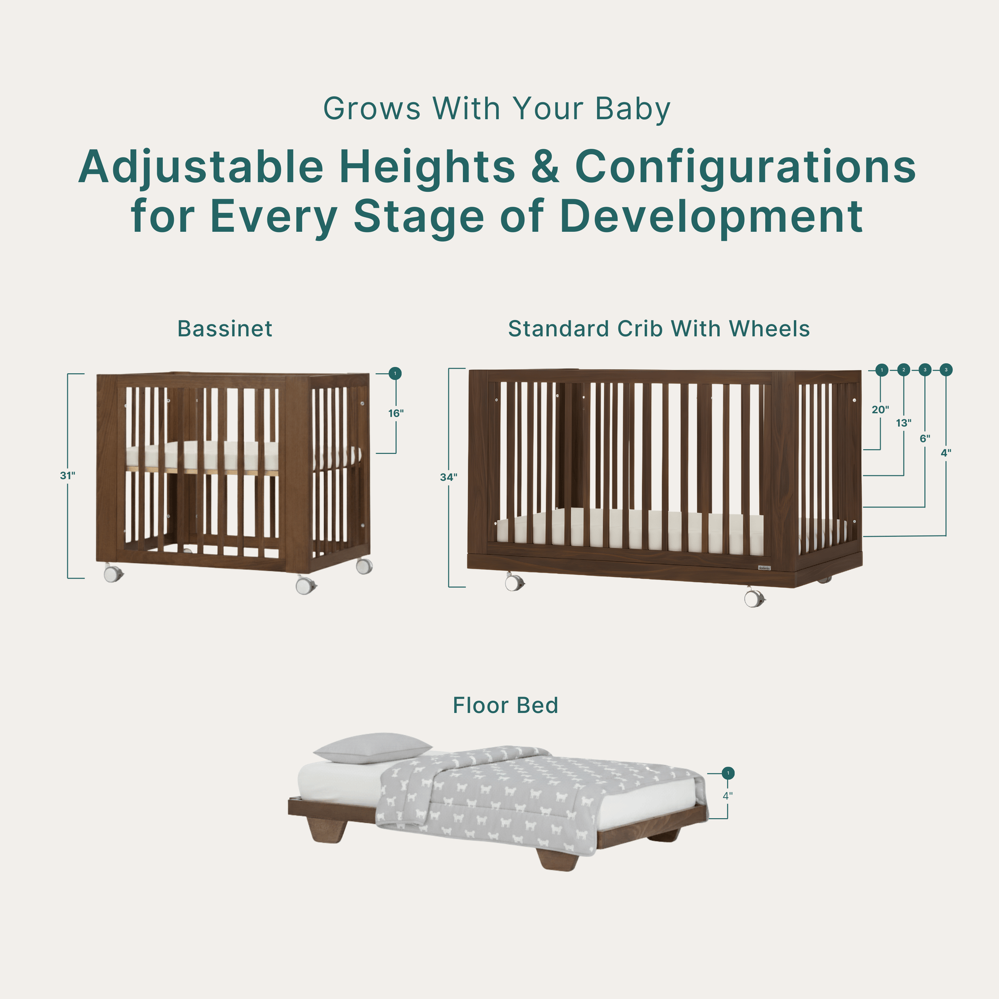 dadada Baby Spirit 8-in-1 Convertible Crib