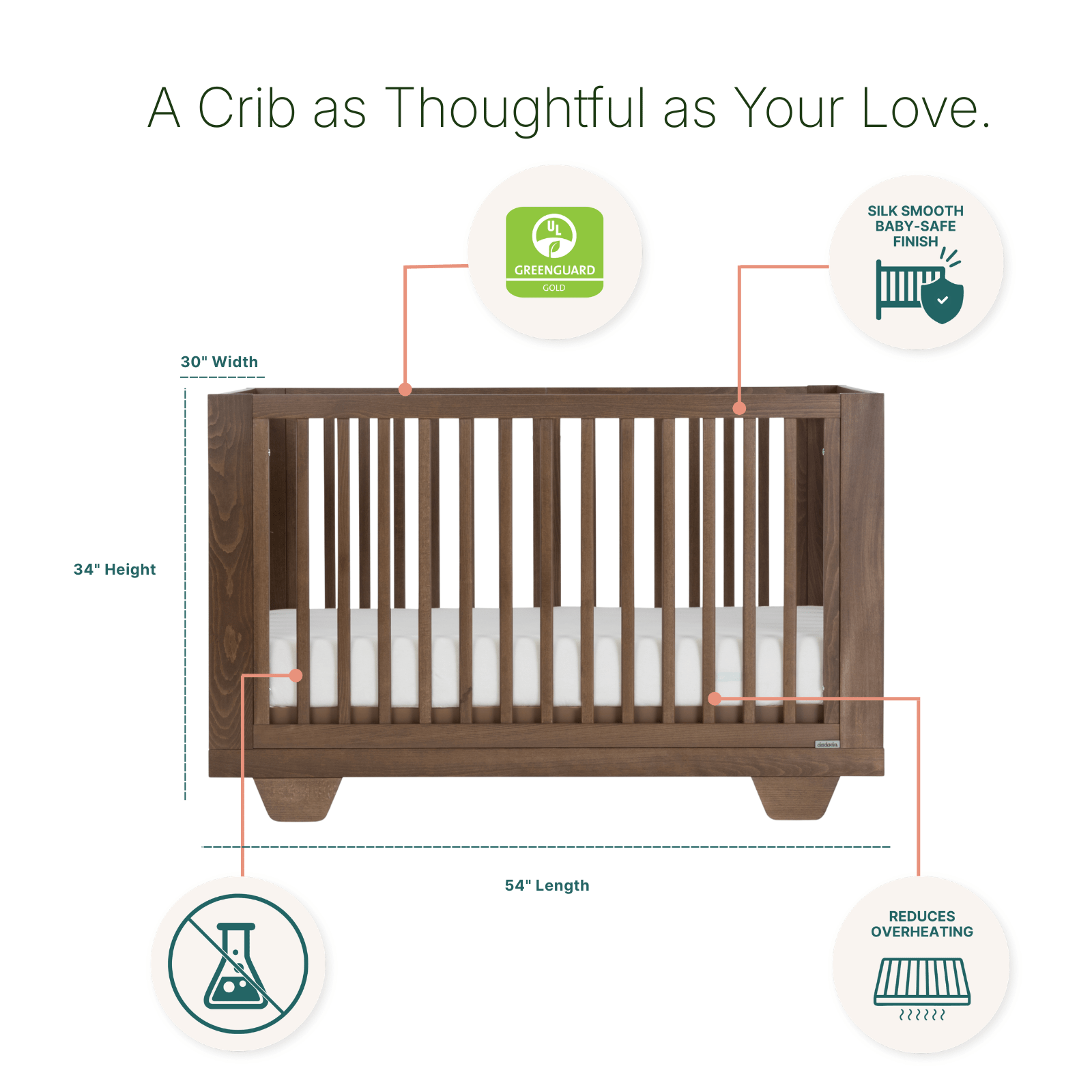 dadada Baby Spirit 8-in-1 Convertible Crib