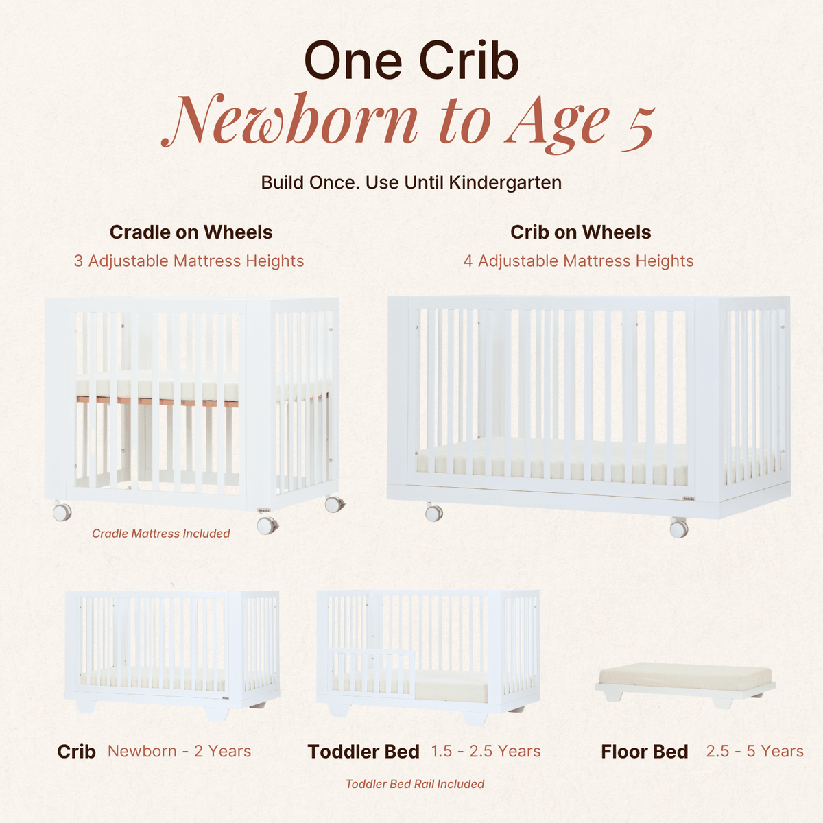 dadada Baby Spirit 8-in-1 Convertible Crib