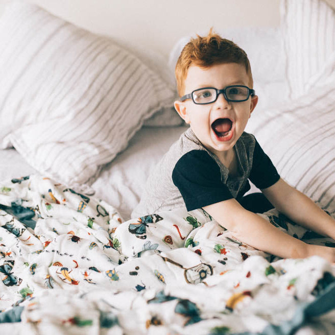 Deluxe Muslin Quilted Throw - Bugs