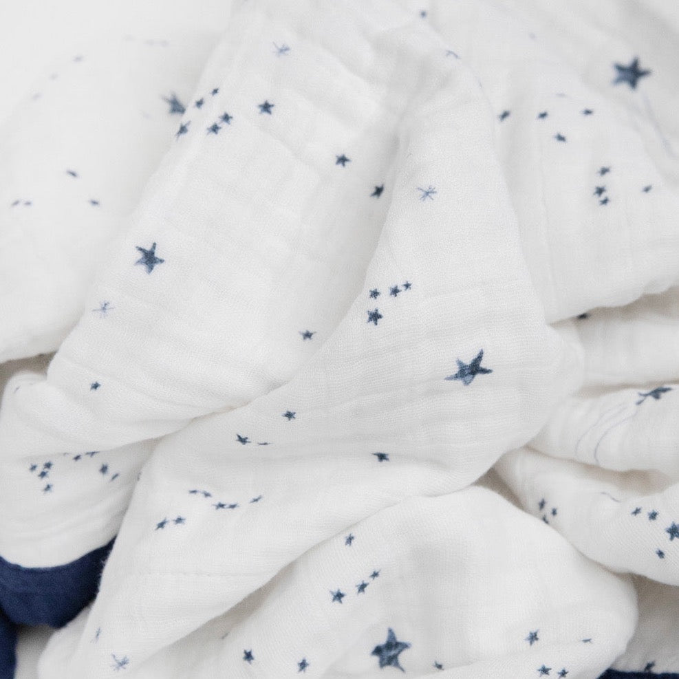 Cotton Muslin Baby Quilt - Shooting Stars