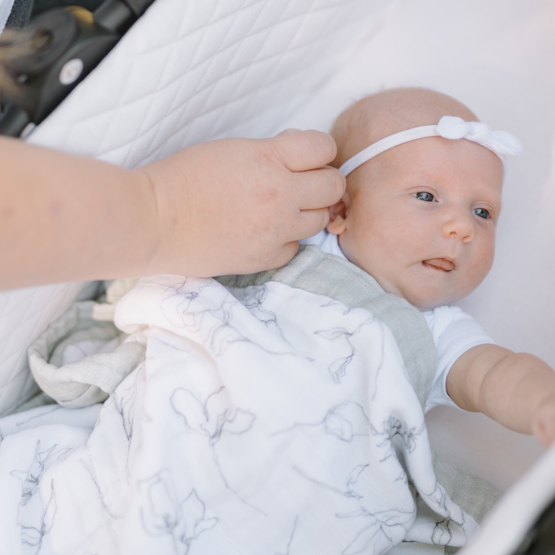Fleur De Rose Organic Muslin Baby Quilt